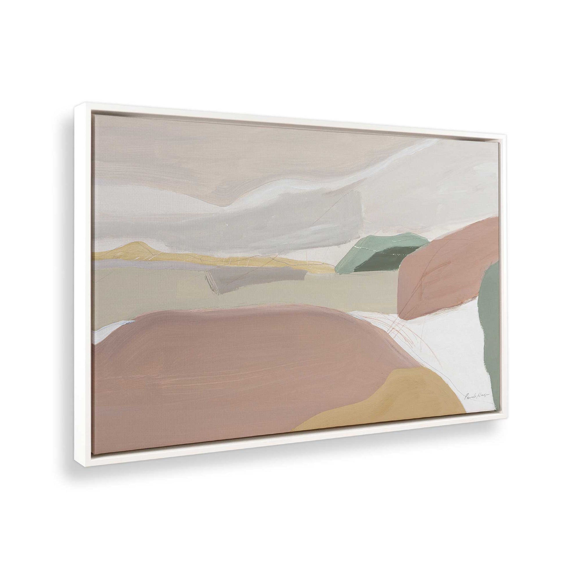 [Color:Opaque White], Picture of art in a White frame at an angle