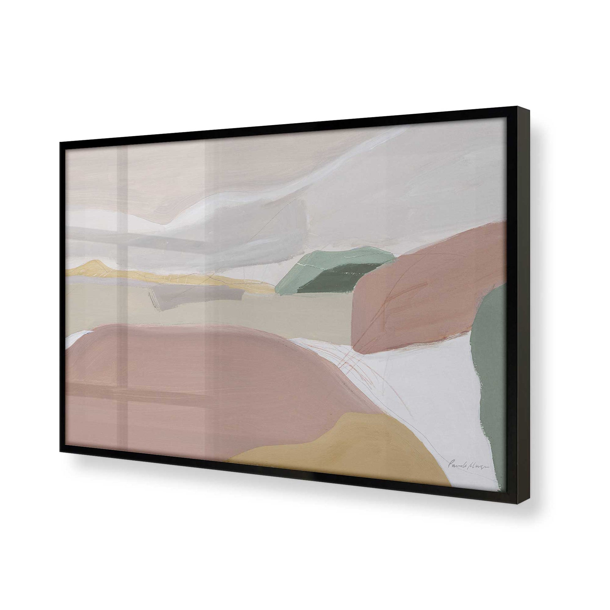 [Color:Satin Black], Picture of art in a Satin Black frame at an angle