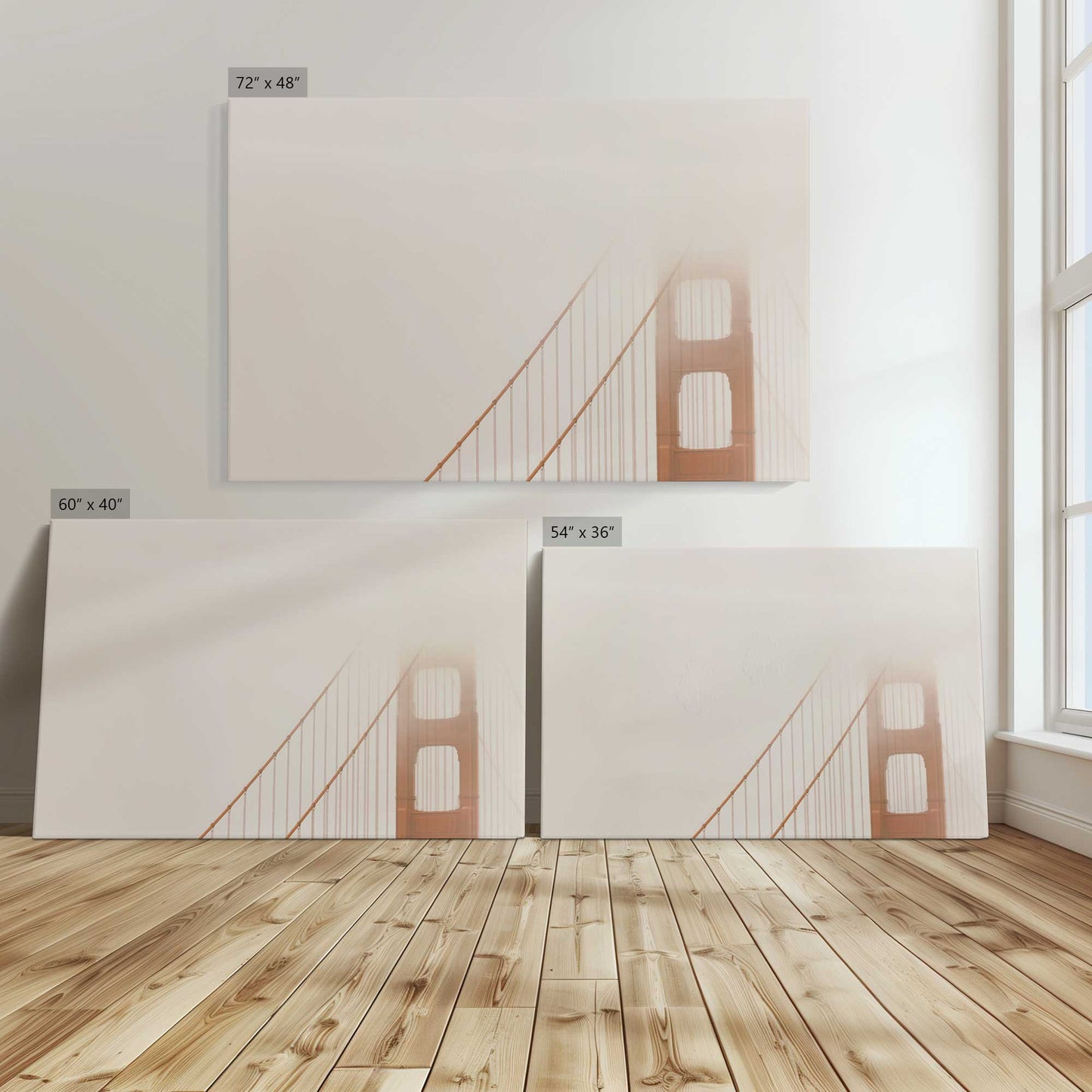 [Color:Stretched Canvas], Image showing the size comparisons