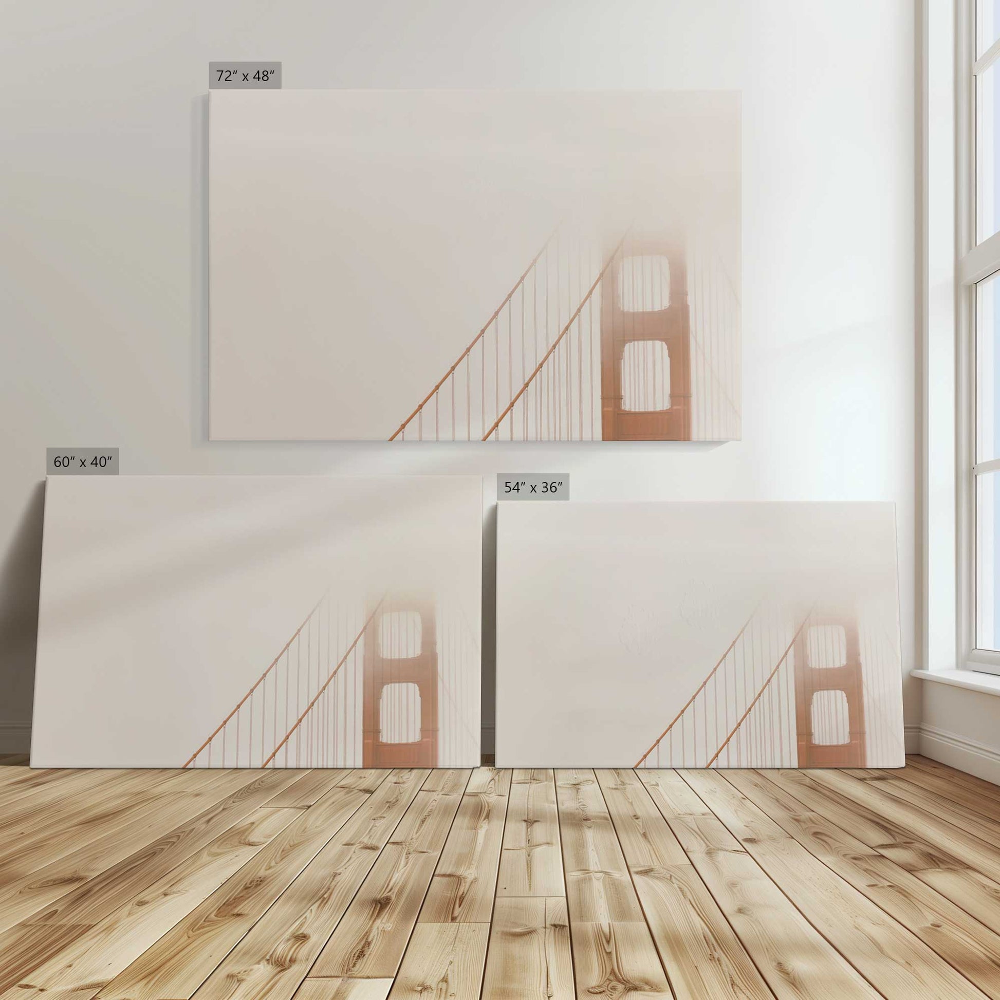 [Color:Stretched Canvas], Image showing the size comparisons