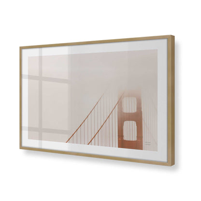 [Color:Brushed Gold], Picture of art in a Brushed Gold frame at an angle