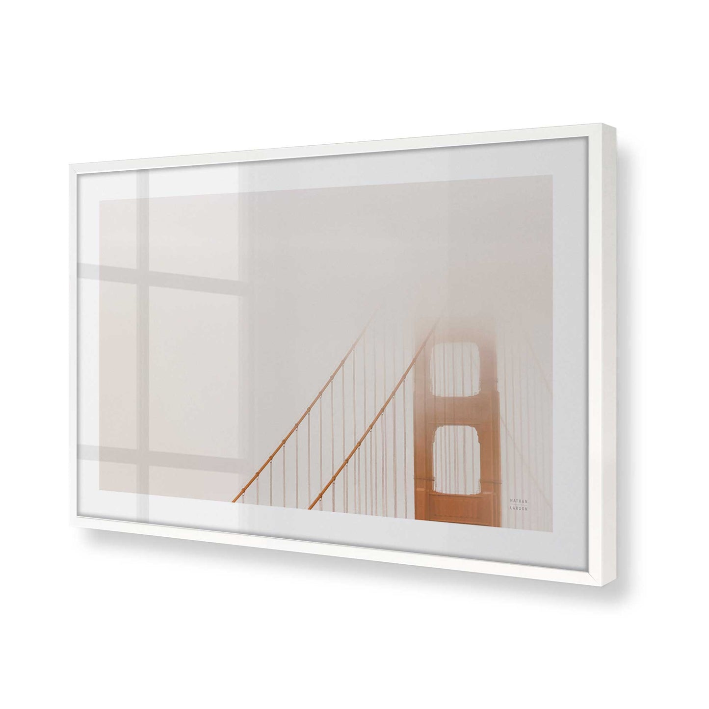 [Color:Opaque White], Picture of art in a Opaque White frame at an angle