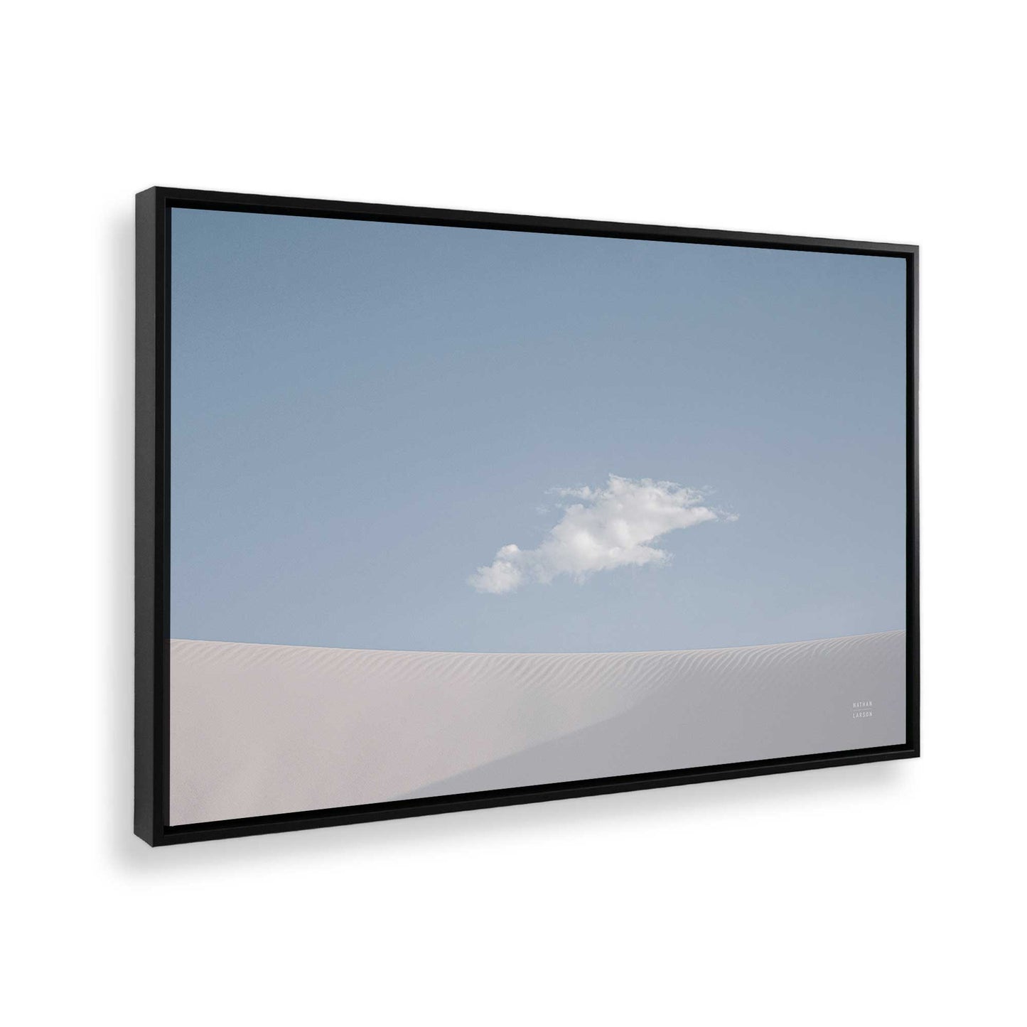 [Color:Satin Black] Picture of art in a Satin Black frame at an angle