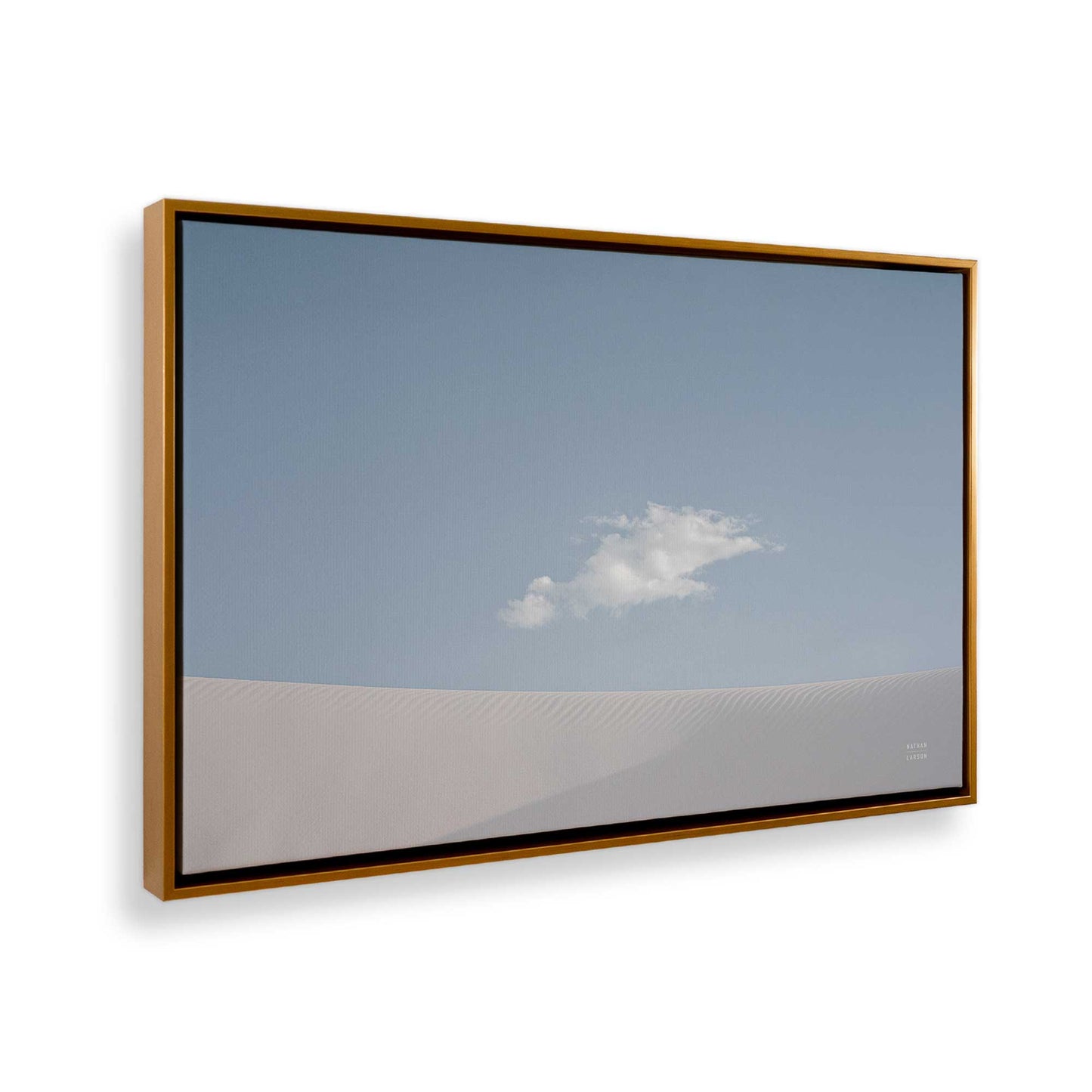 [Color:Polished Gold] Picture of art in a Polished Gold frame at an angle