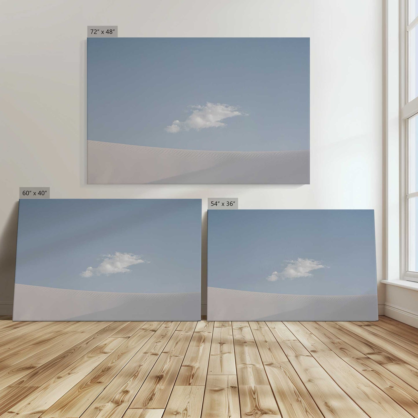 [Color:Stretched Canvas], Image showing the size comparisons