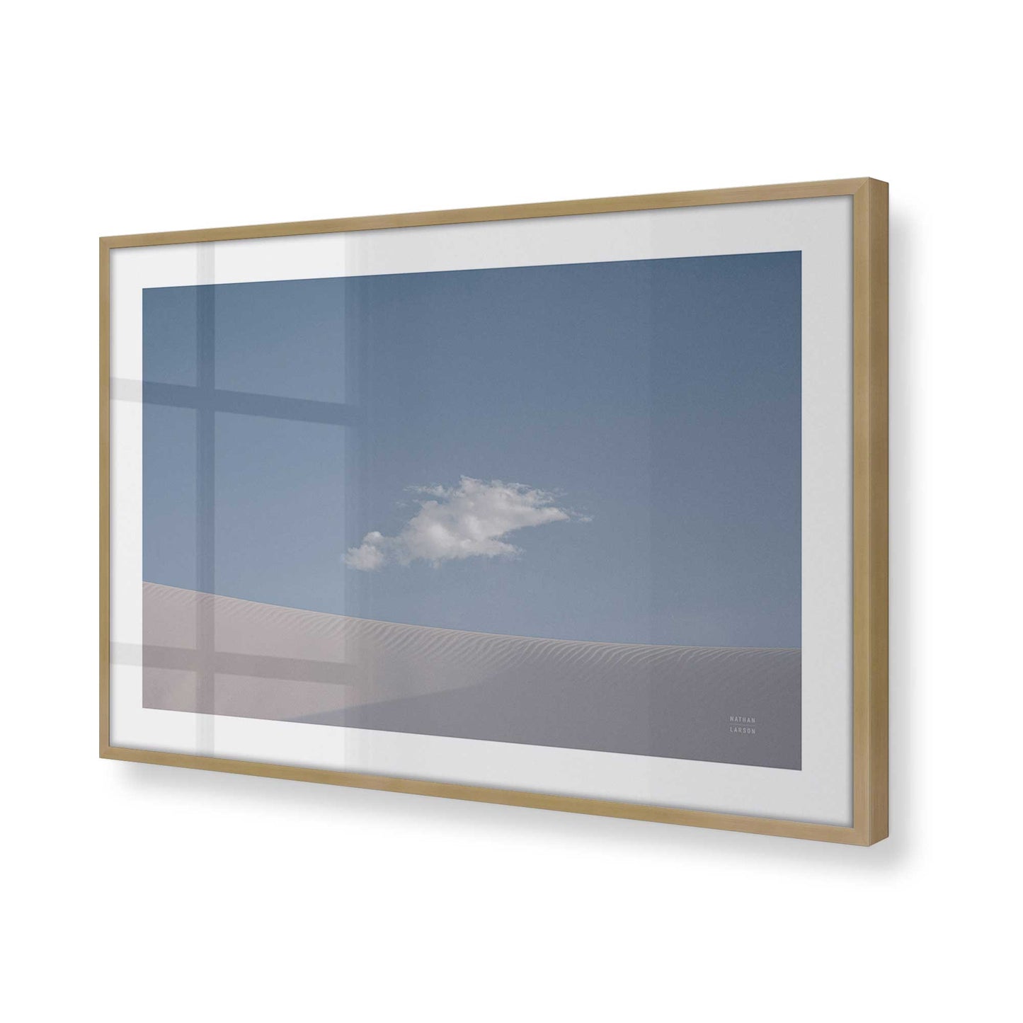 [Color:Brushed Gold], Picture of art in a Brushed Gold frame at an angle