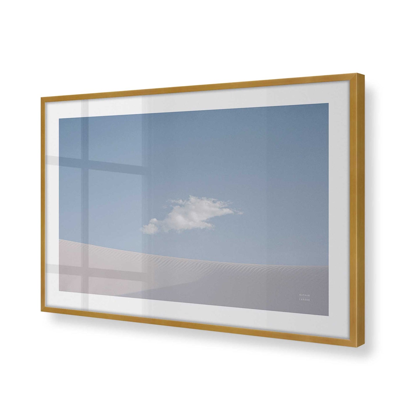 [Color:Polished Gold], Picture of art in a Polished Gold frame at an angle