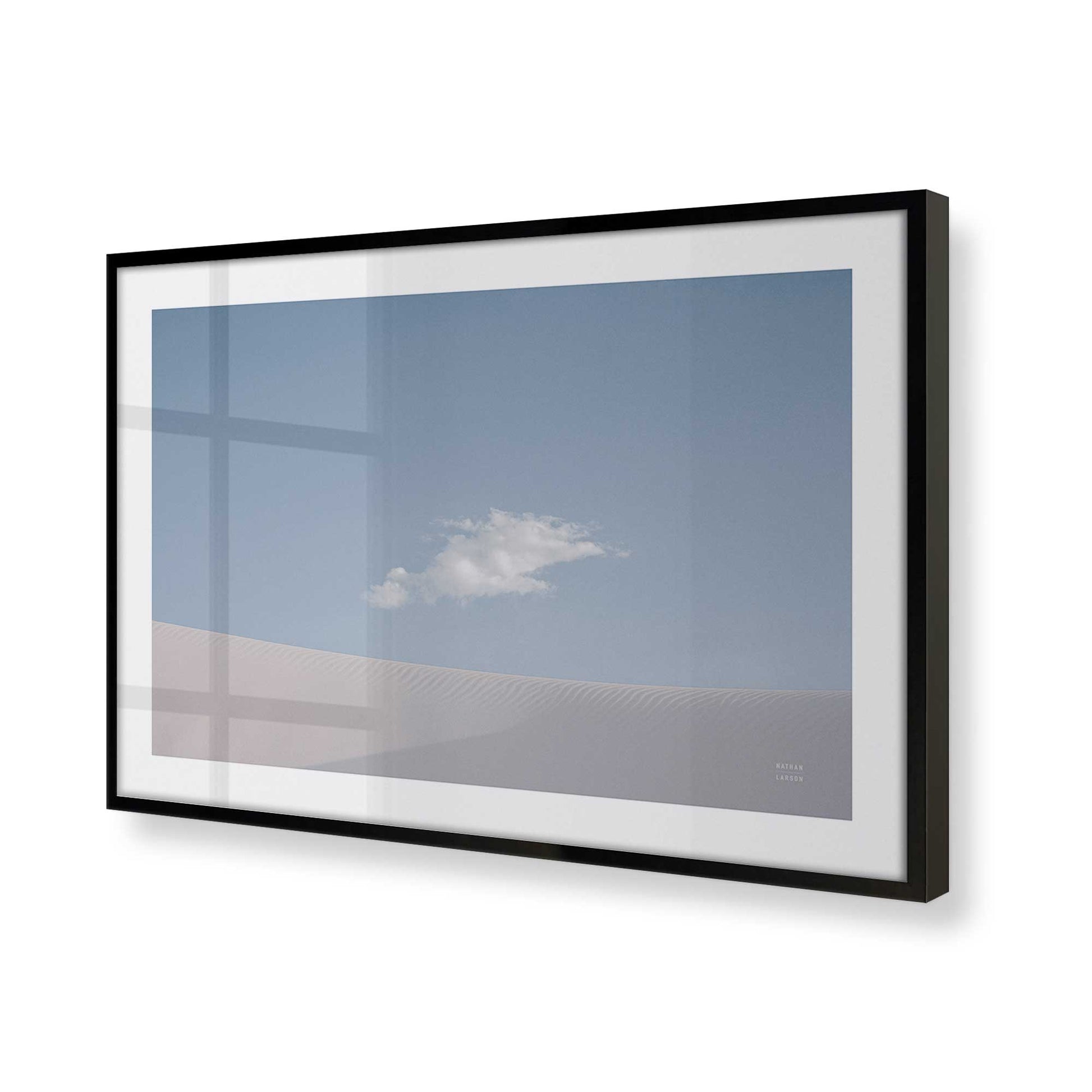 [Color:Satin Black], Picture of art in a Satin Black frame at an angle