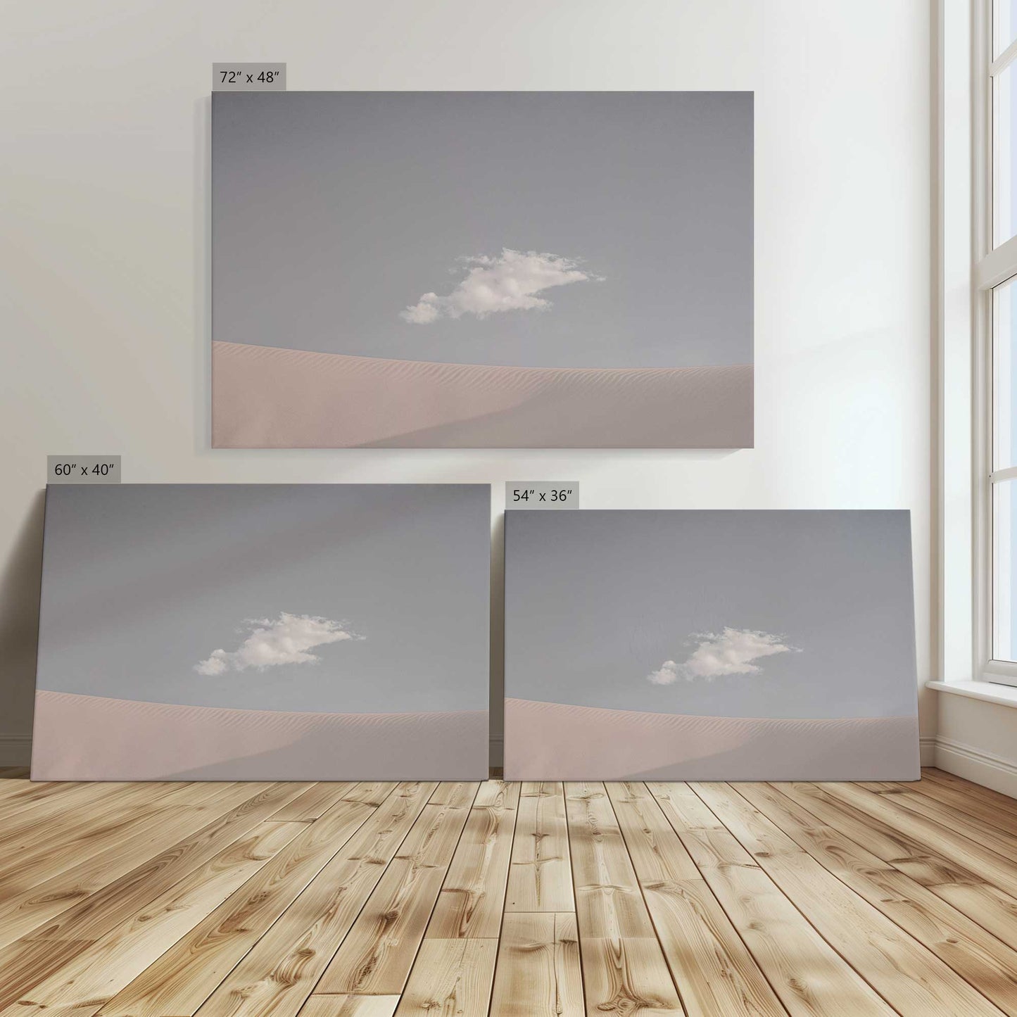 [Color:Stretched Canvas], Image showing the size comparisons