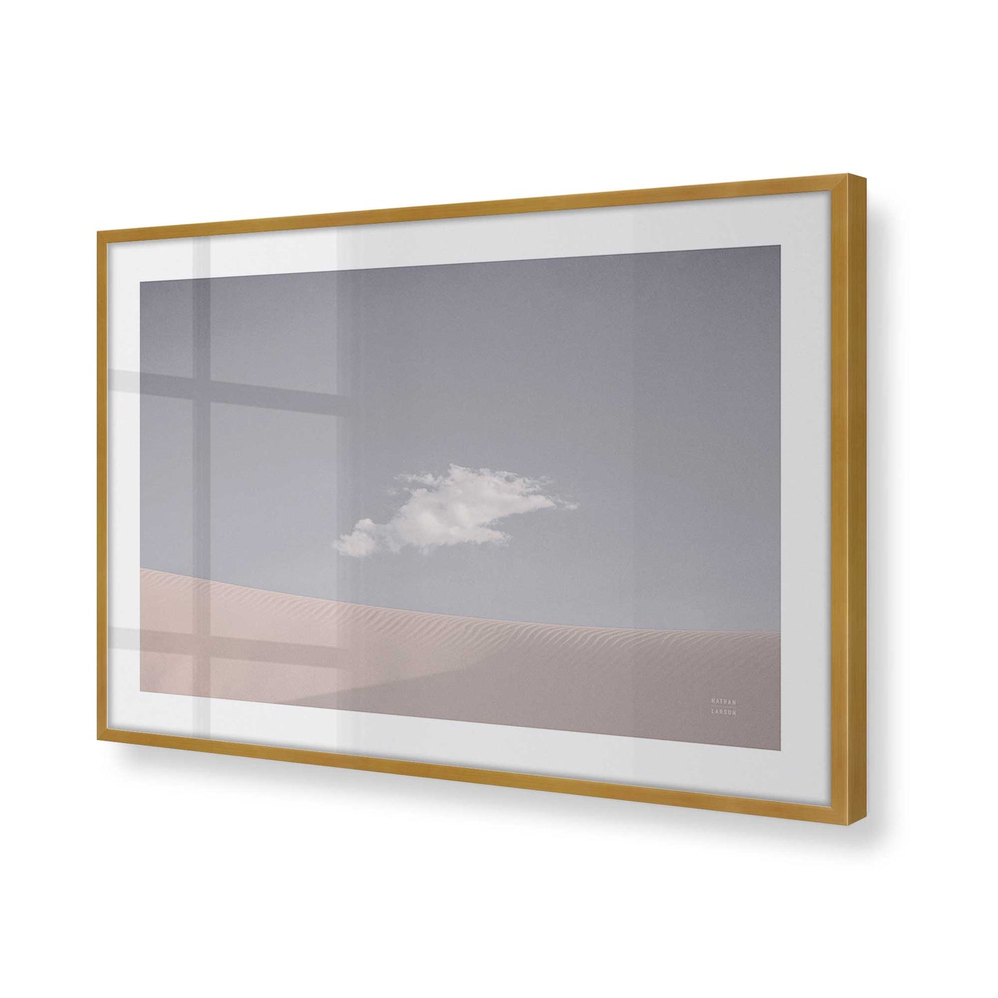 [Color:Polished Gold], Picture of art in a Polished Gold frame at an angle