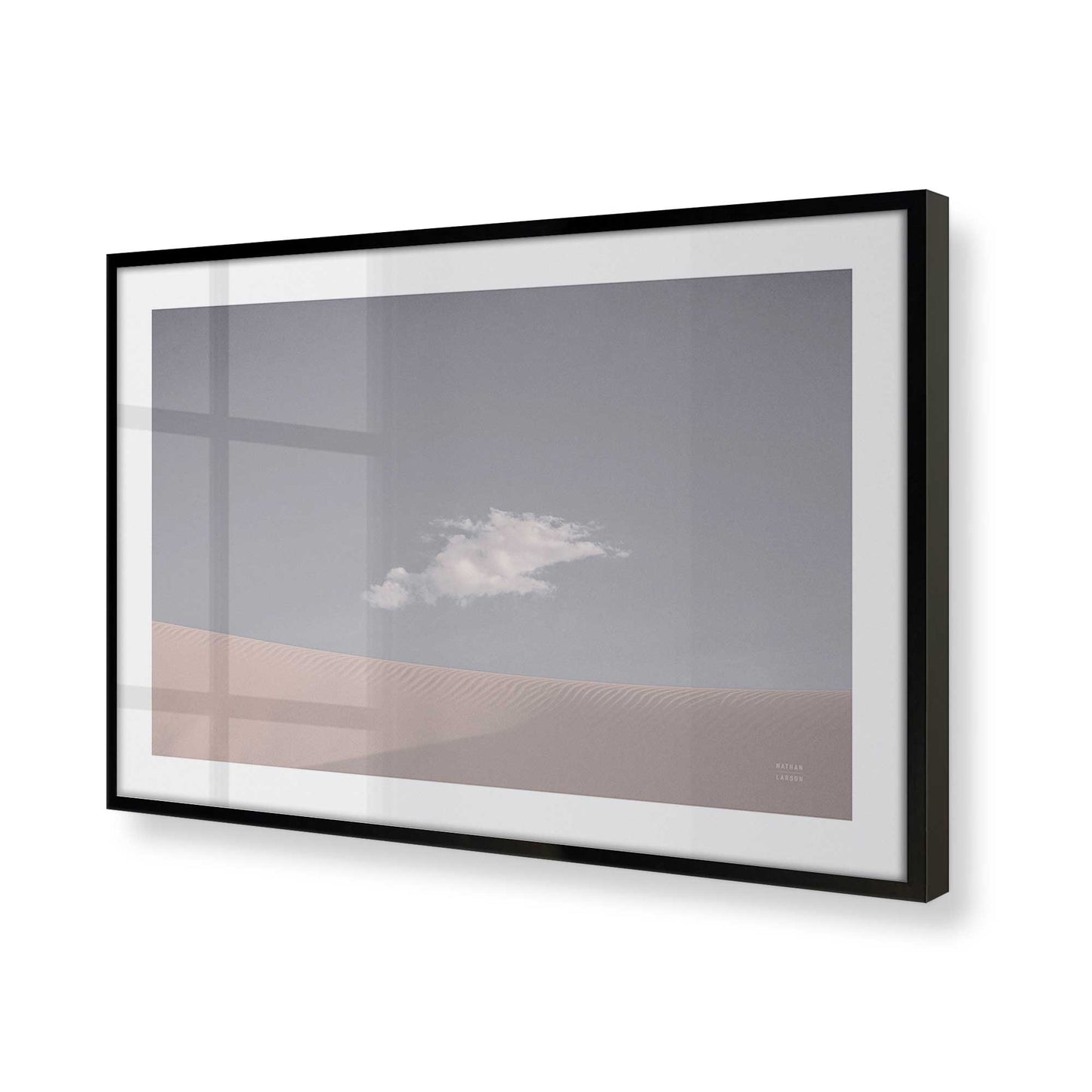 Picture of art in a Satin Black frame at an angle