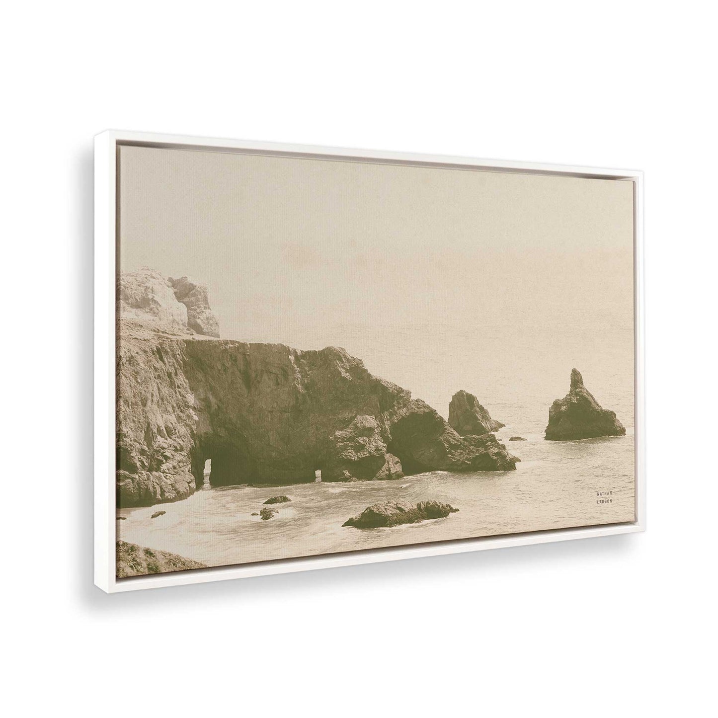 [Color:Opaque White] Picture of art in a White frame at an angle