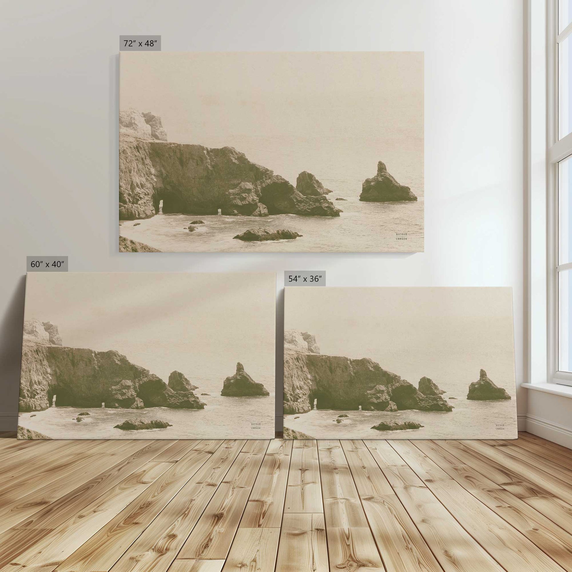 [Color:Stretched Canvas], Image showing the size comparisons