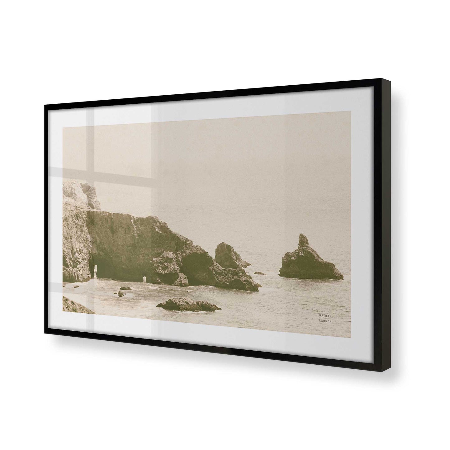 Picture of art in a Satin Black frame at an angle