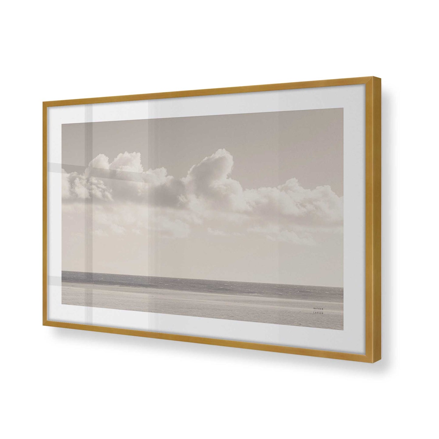 [Color:Polished Gold], Picture of art in a Polished Gold frame at an angle