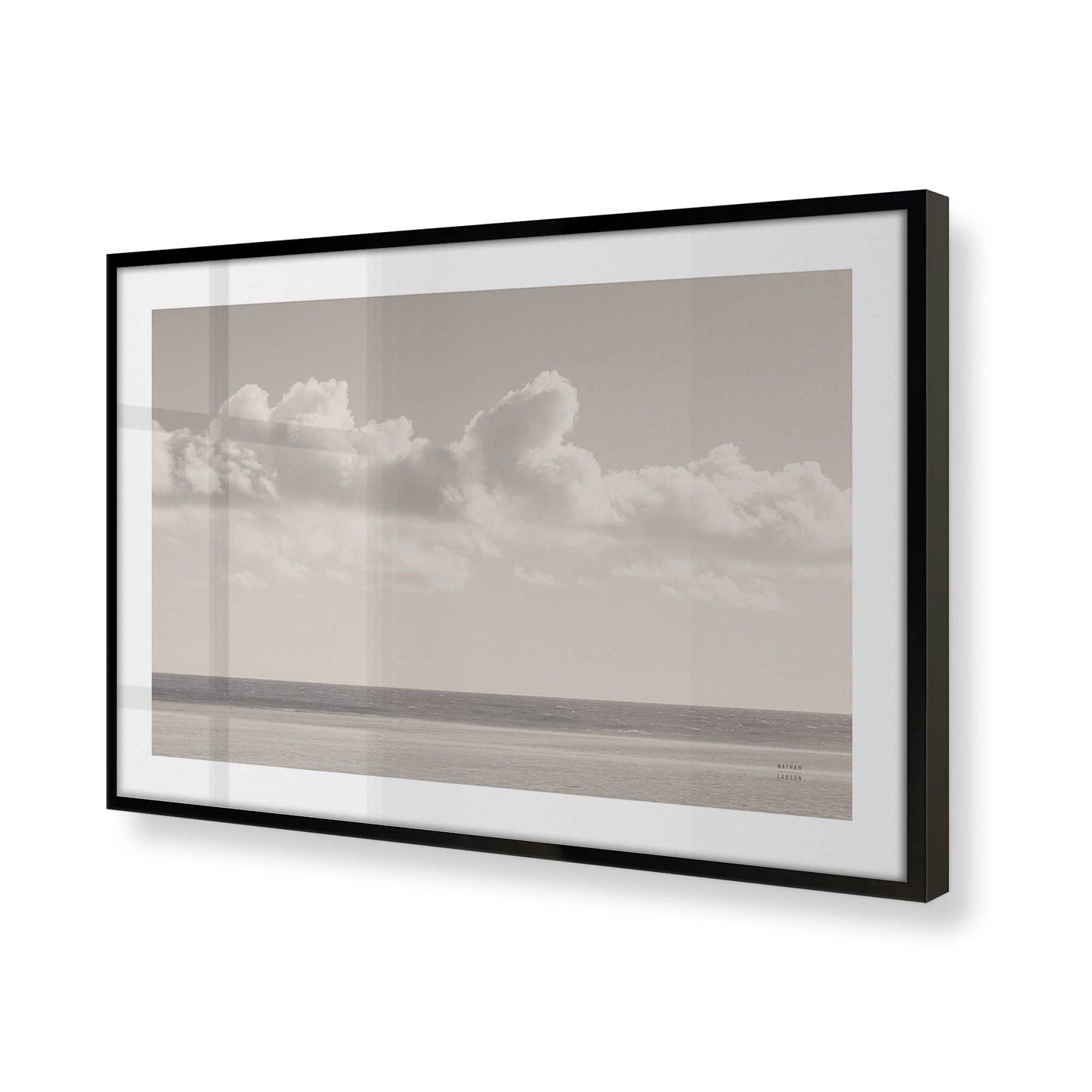 [Color:Satin Black], Picture of art in a Satin Black frame at an angle