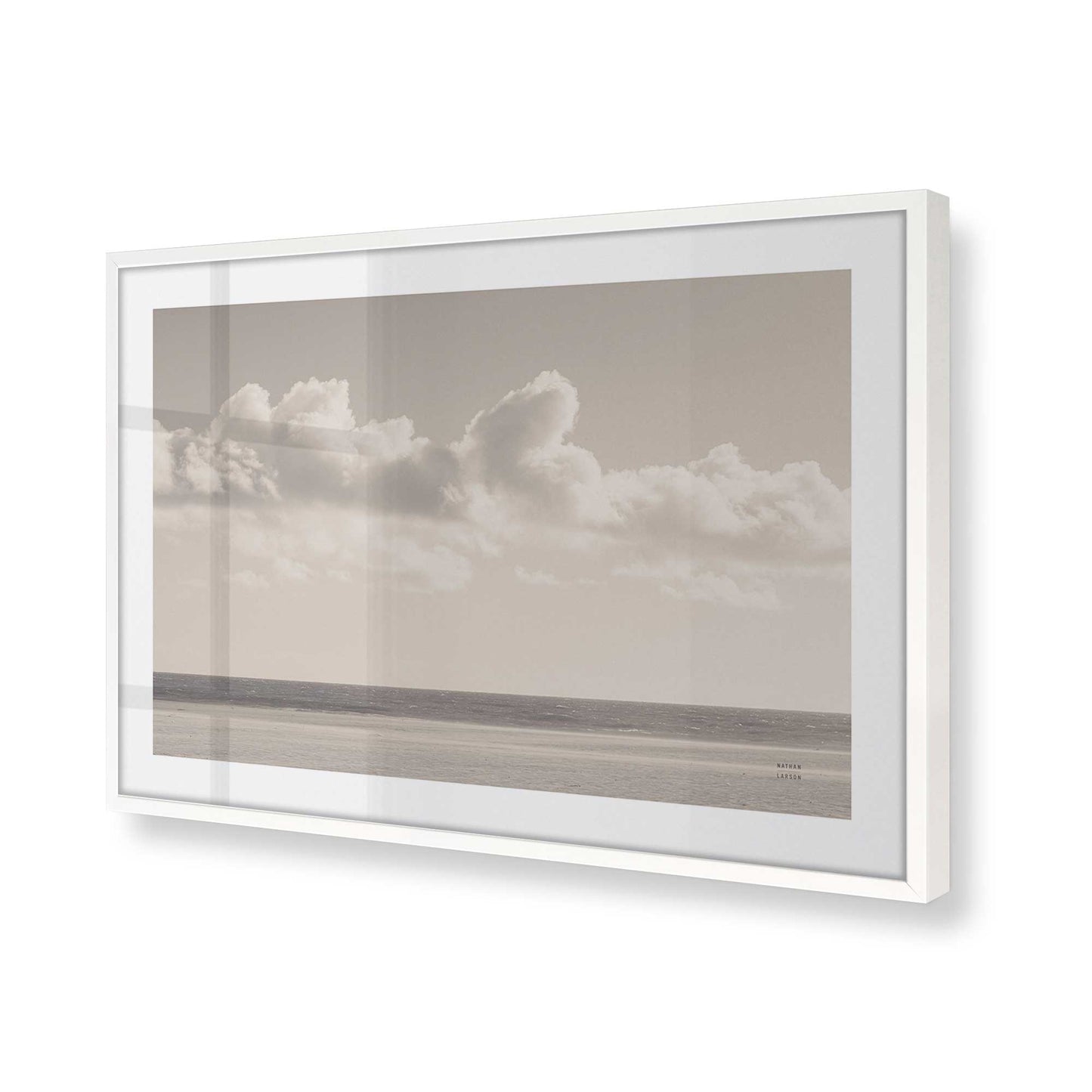 [Color:Opaque White], Picture of art in a Opaque White frame at an angle