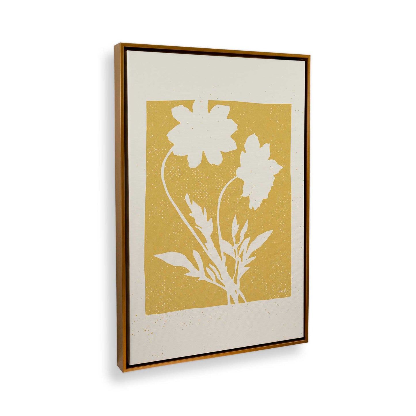 [Color:Polished Gold] Picture of art in a Polished Gold frame at an angle