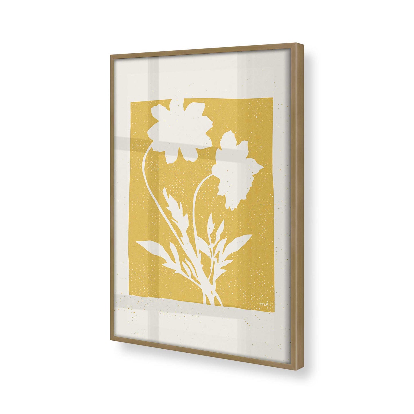 [Color:Brushed Gold], Picture of art in a Brushed Gold frame at an angle