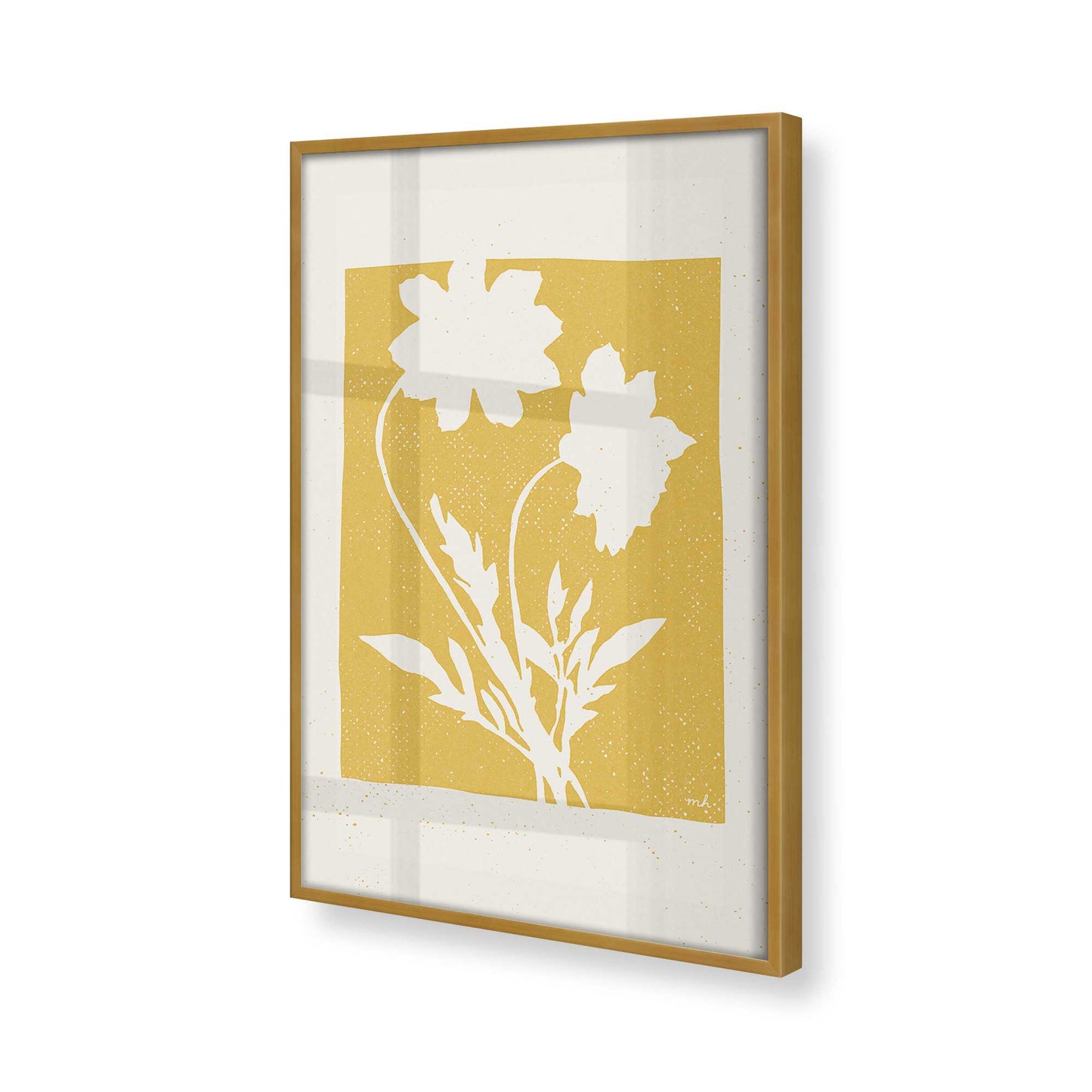 [Color:Polished Gold], Picture of art in a Polished Gold frame at an angle