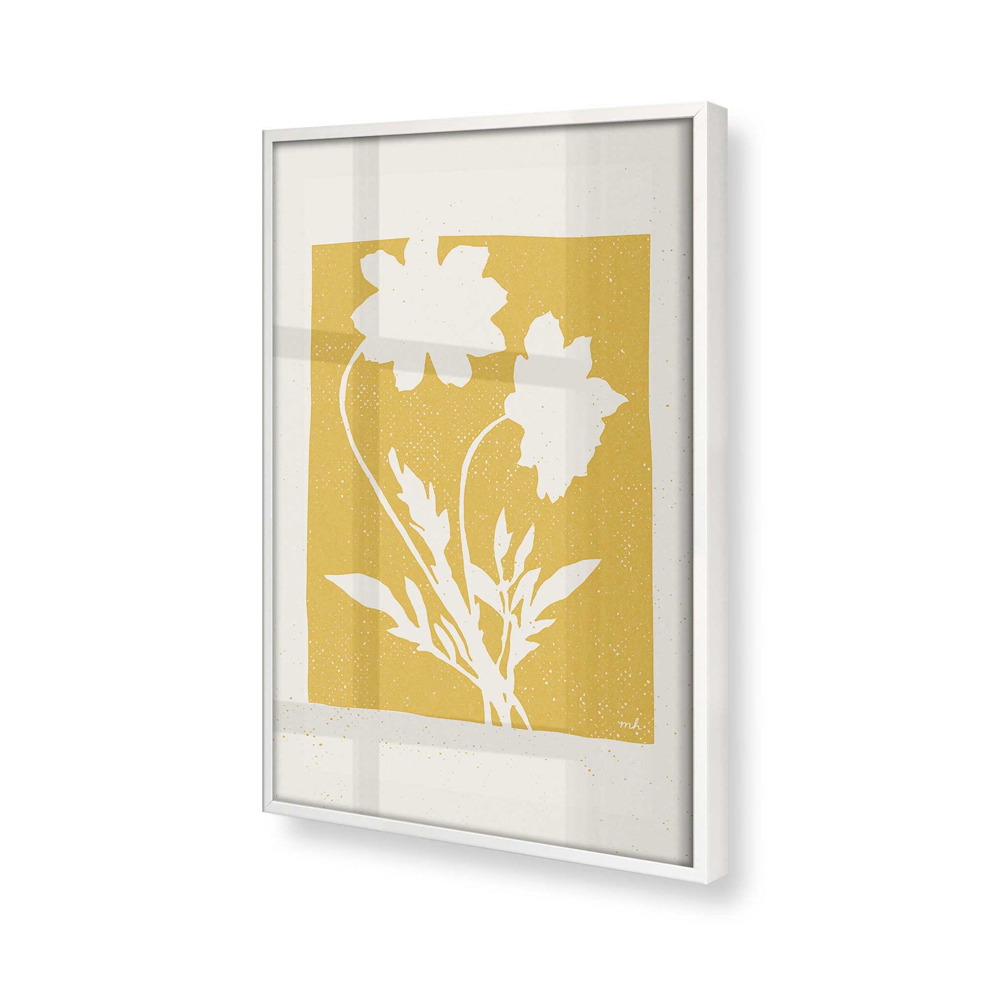 [Color:Opaque White], Picture of art in a Opaque White frame at an angle