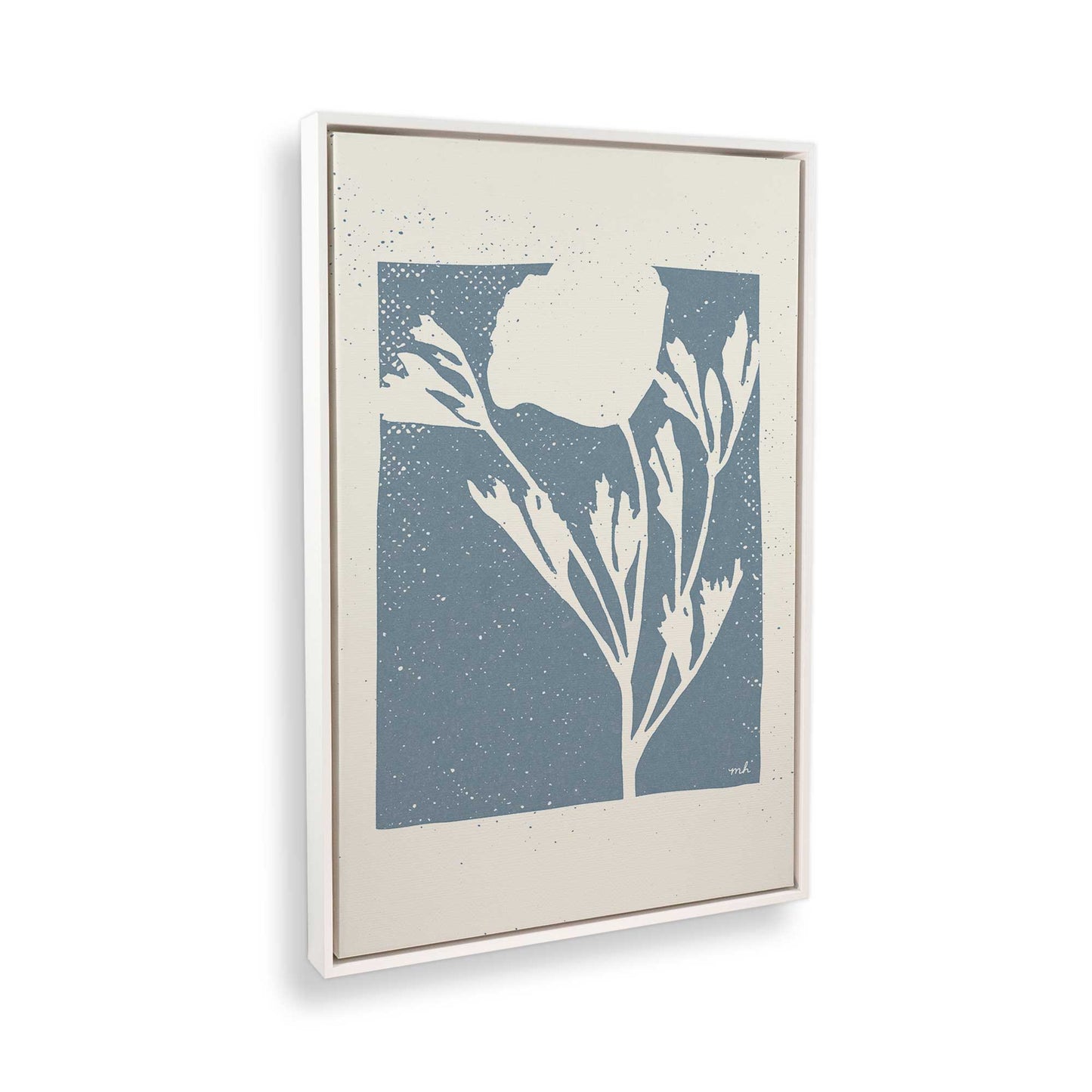 [Color:Opaque White] Picture of art in a White frame at an angle