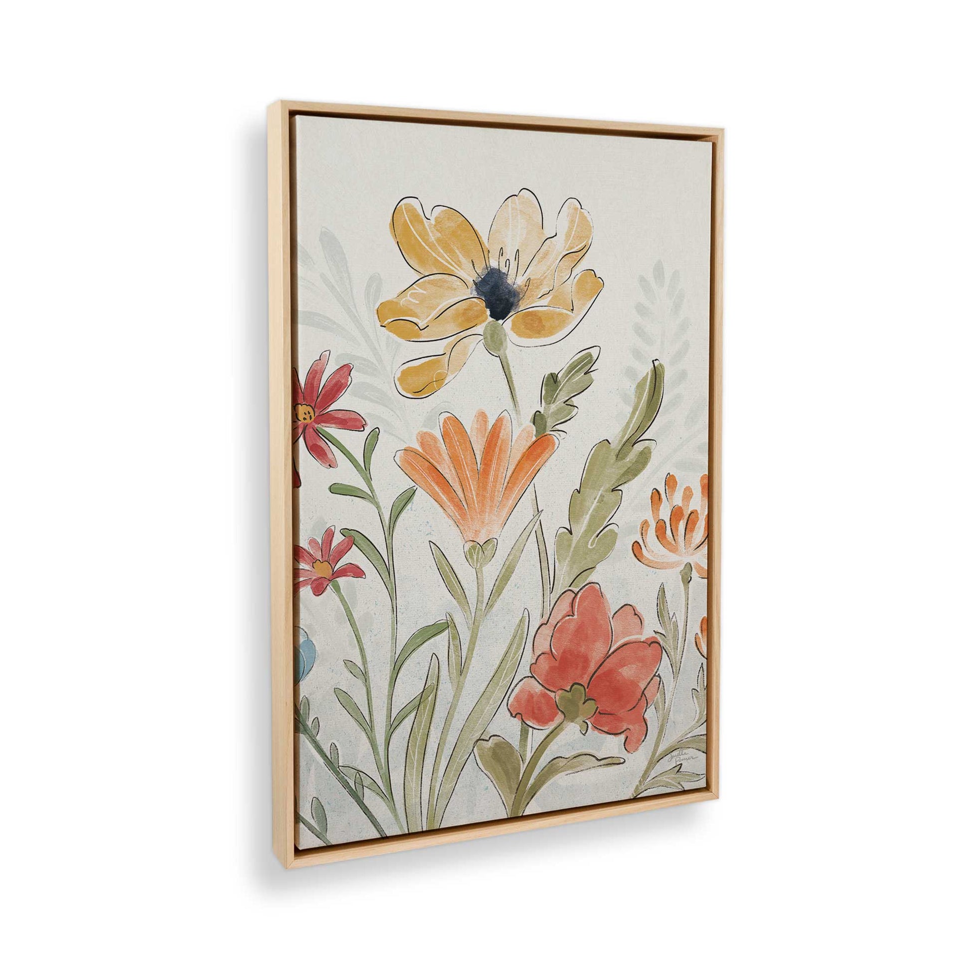 [Color:American Maple], Picture of art in a American Maple frame at an angle