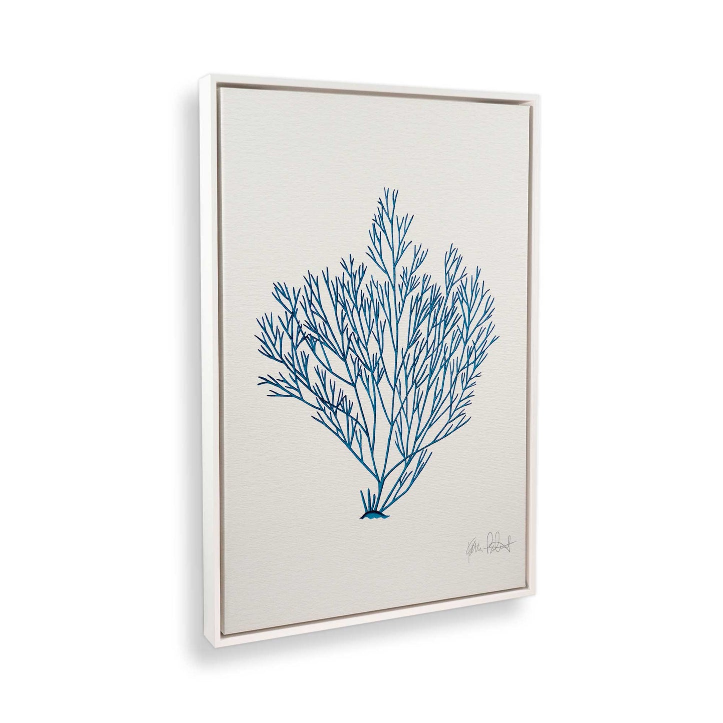 [Color:Opaque White] Picture of art in a White frame at an angle