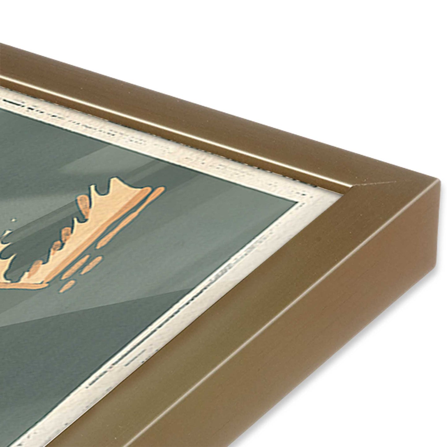 [Color:Brushed Gold], Picture of art in a Brushed Gold frame of the corner