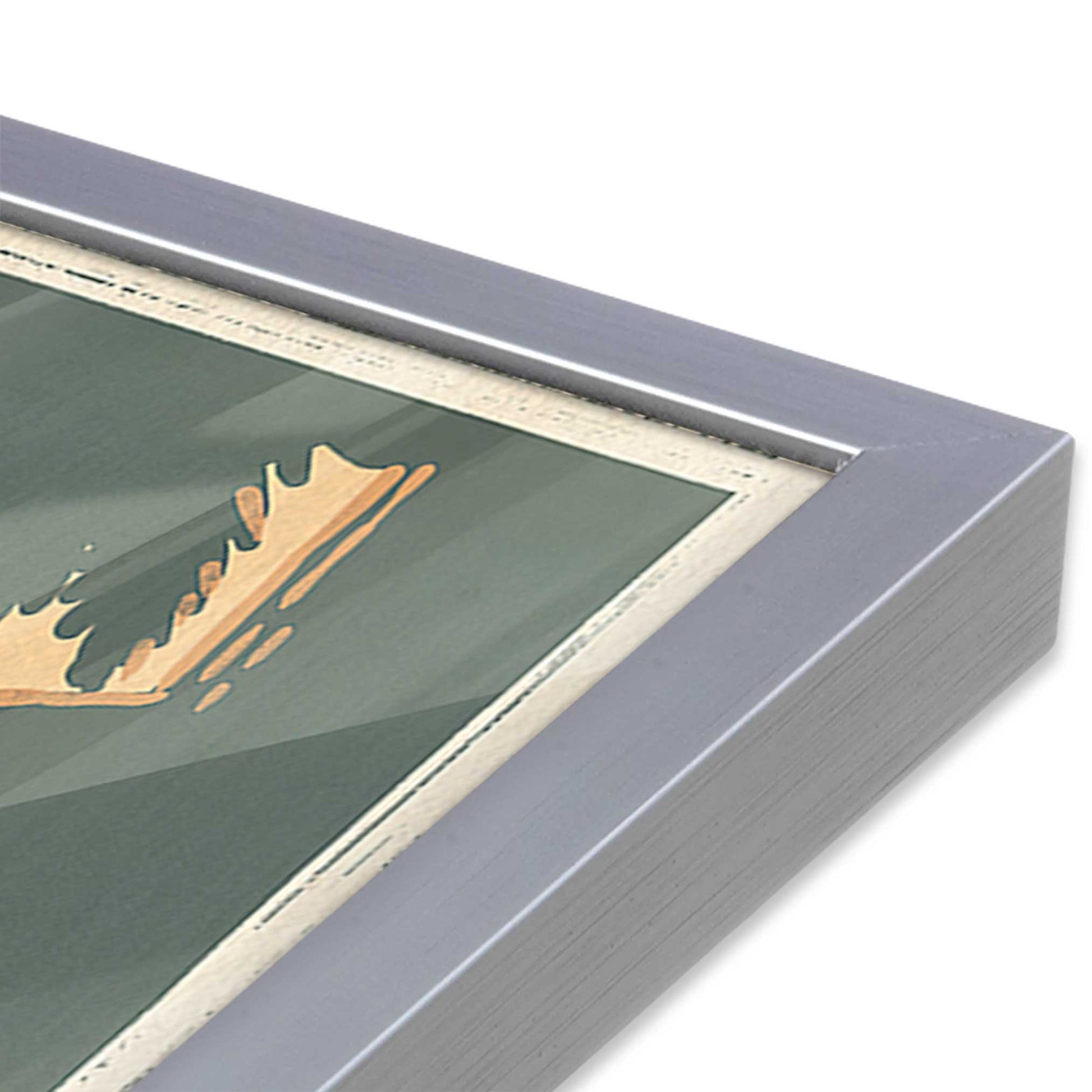 [Color:Polished Chrome], Picture of art in a Polished Chrome frame of the corner