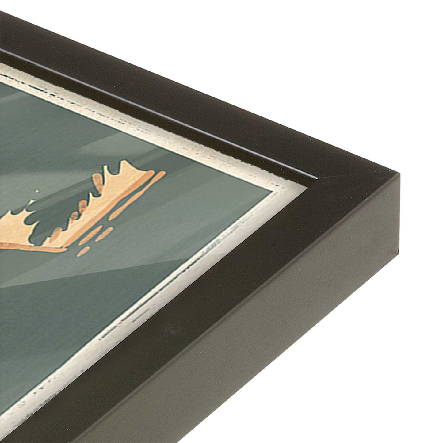 [Color:Satin Black], Picture of art in a Satin Black frame of the corner