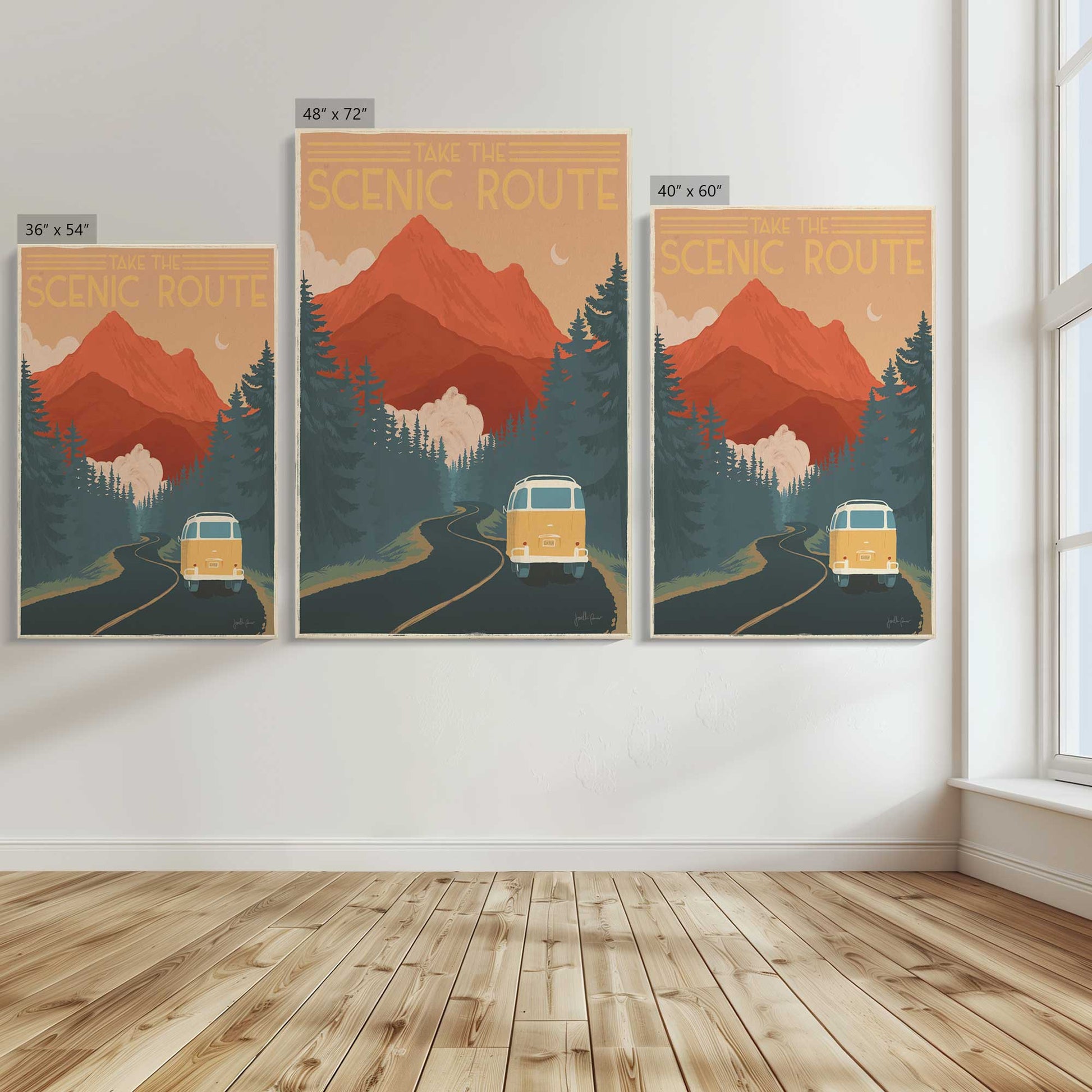 [Color:Stretched Canvas], Image showing the size comparisons