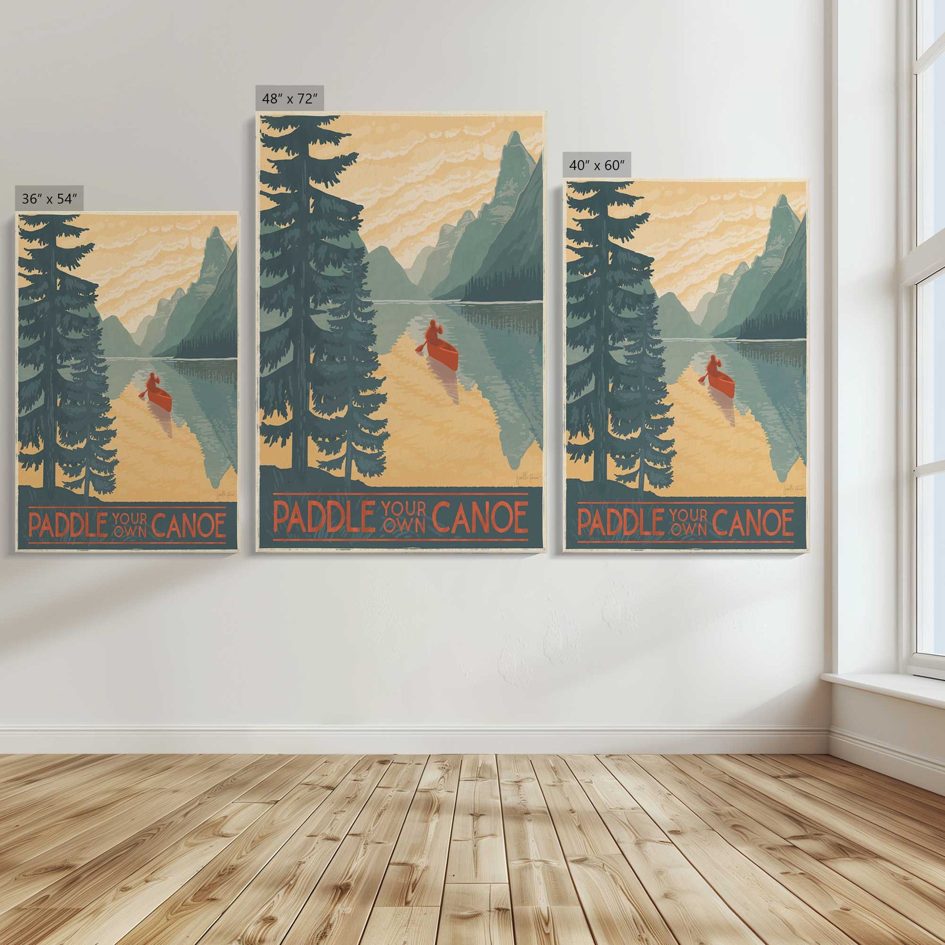 [Color:Stretched Canvas], Image showing the size comparisons