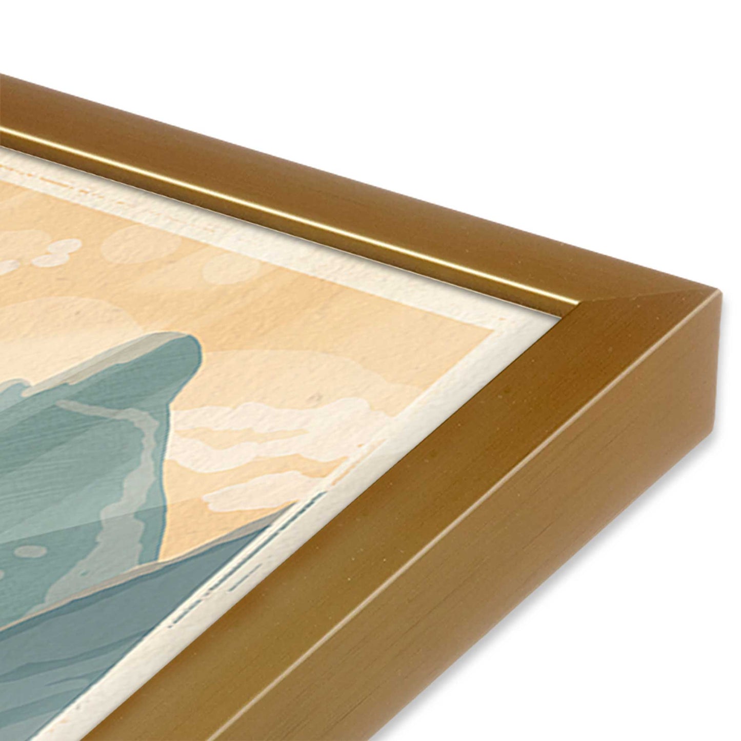 [Color:Polished Gold], Picture of art in a Polished Gold frame of the corner