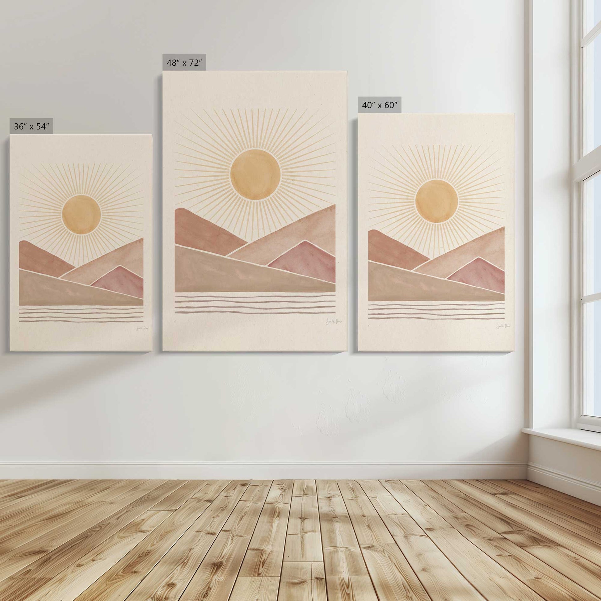 [Color:Stretched Canvas], Image showing the size comparisons
