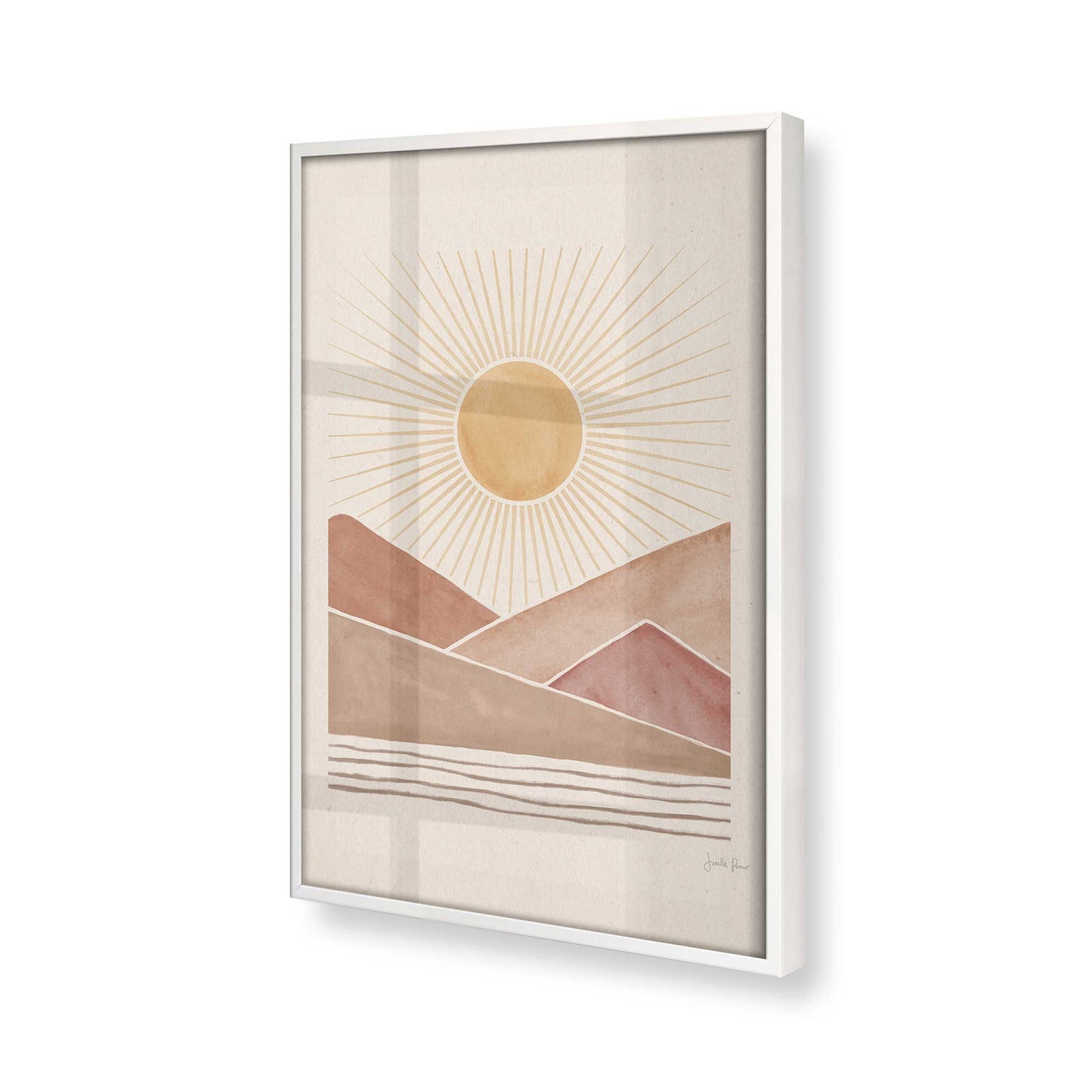 [Color:Opaque White], Picture of art in a Opaque White frame at an angle