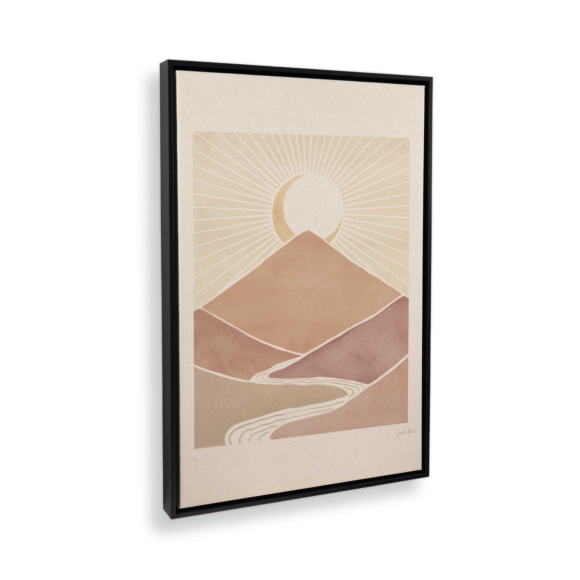 [Color:Satin Black], Picture of art in a Satin Black frame at an angle