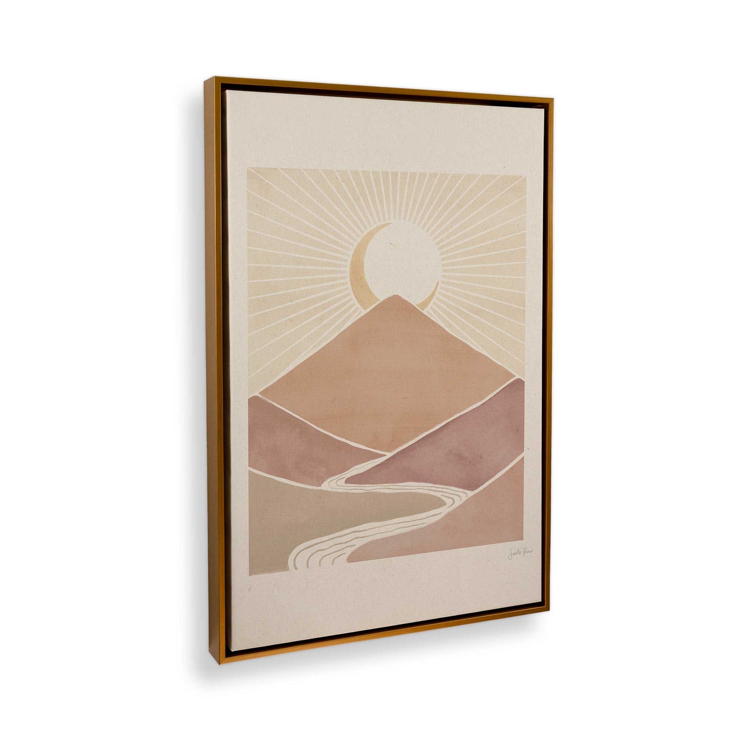 [Color:Polished Gold] Picture of art in a Polished Gold frame at an angle