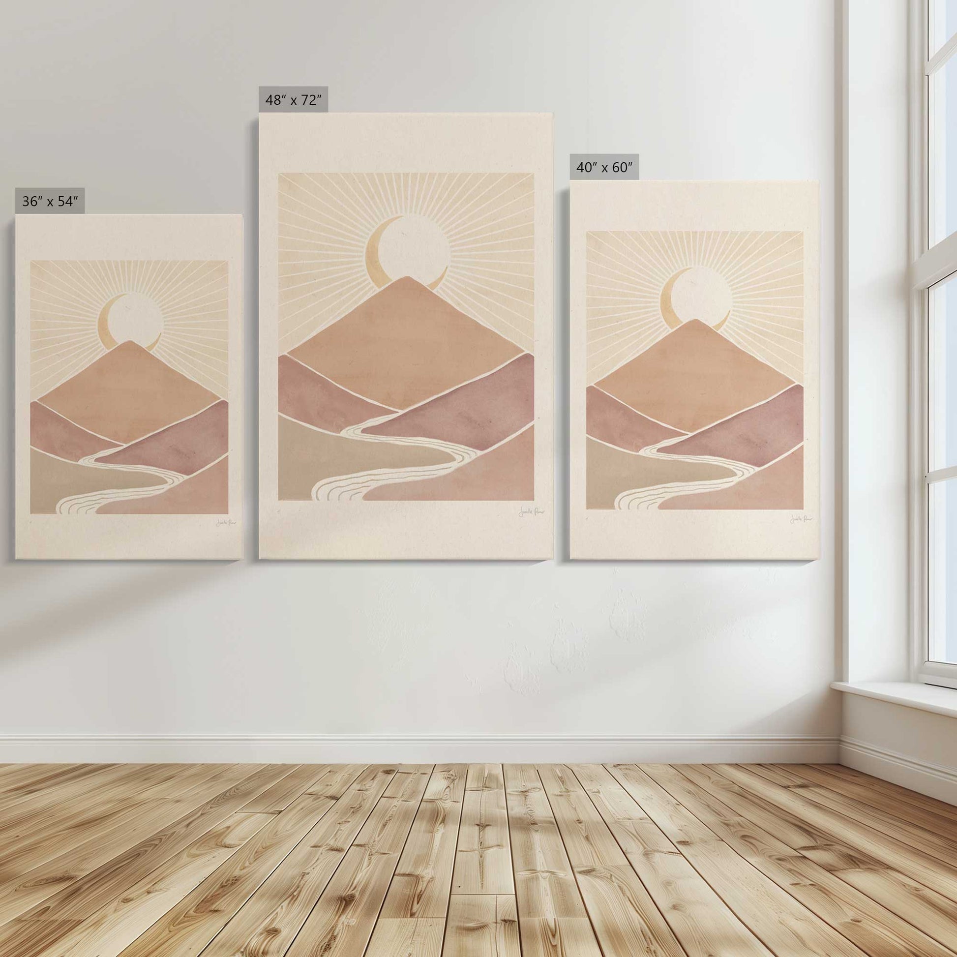 [Color:Stretched Canvas], Image showing the size comparisons