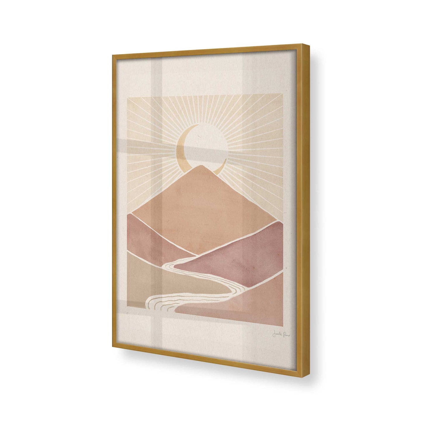 [Color:Polished Gold], Picture of art in a Polished Gold frame at an angle