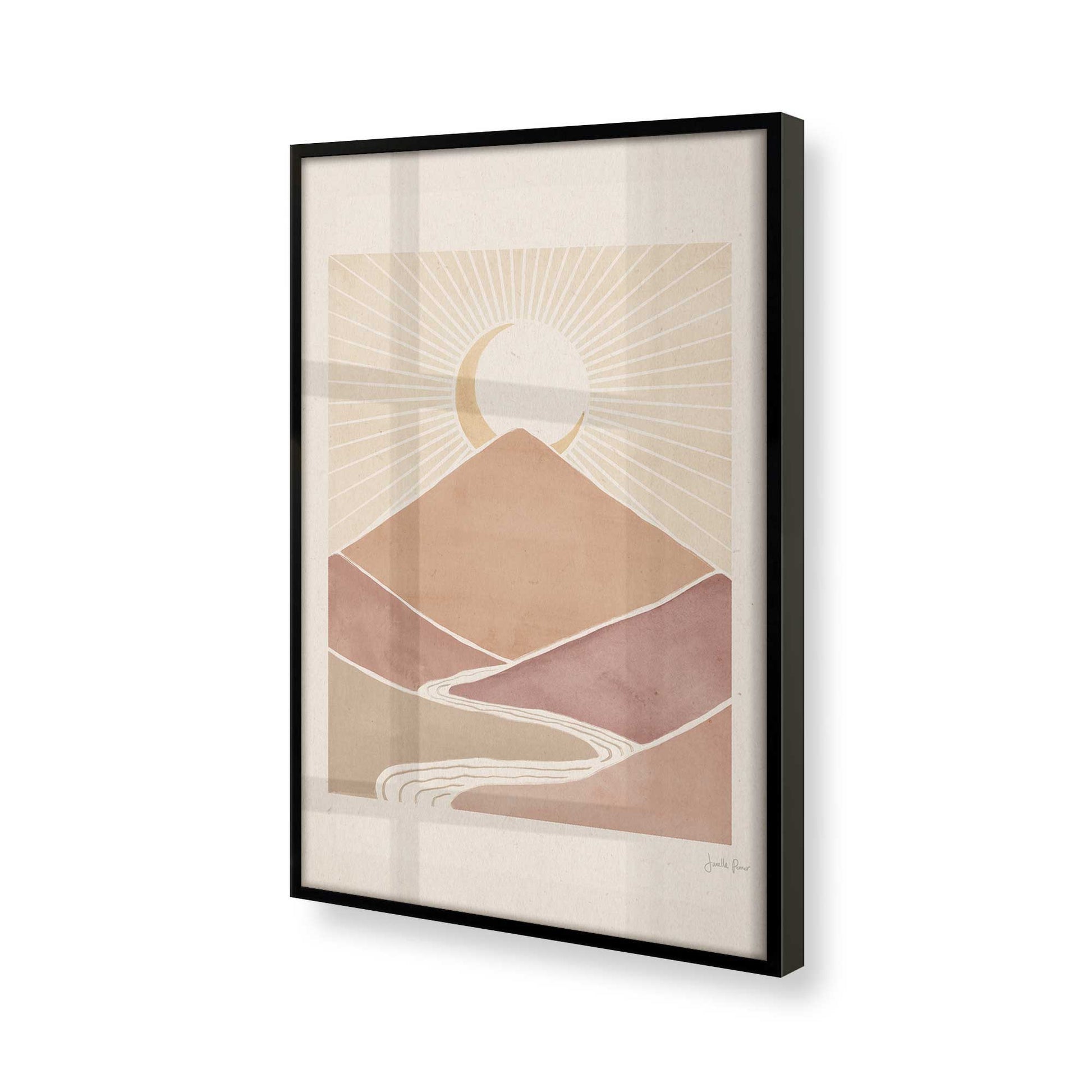 [Color:Satin Black], Picture of art in a Satin Black frame at an angle