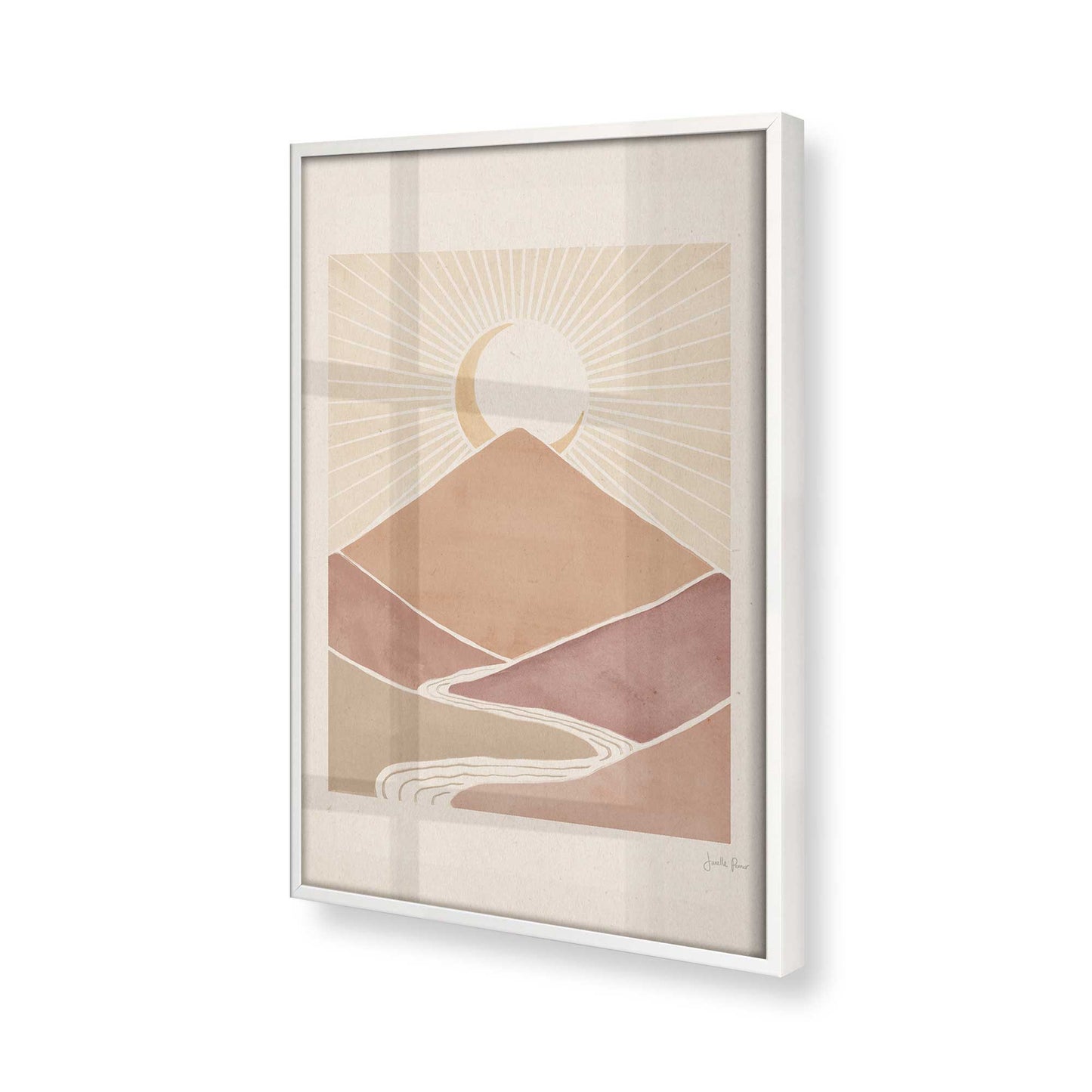 [Color:Opaque White], Picture of art in a Opaque White frame at an angle