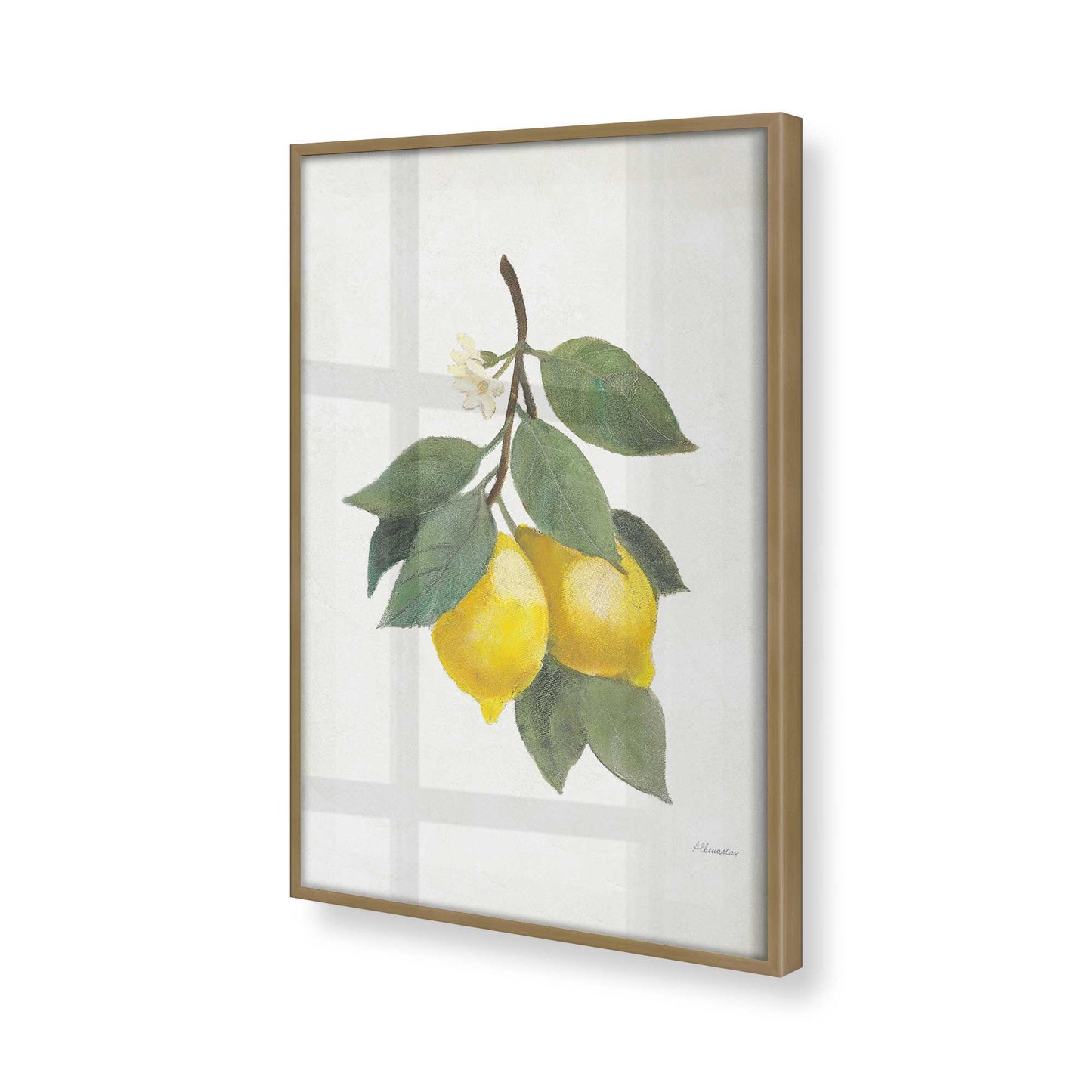 [Color:Brushed Gold], Picture of art in a Brushed Gold frame at an angle