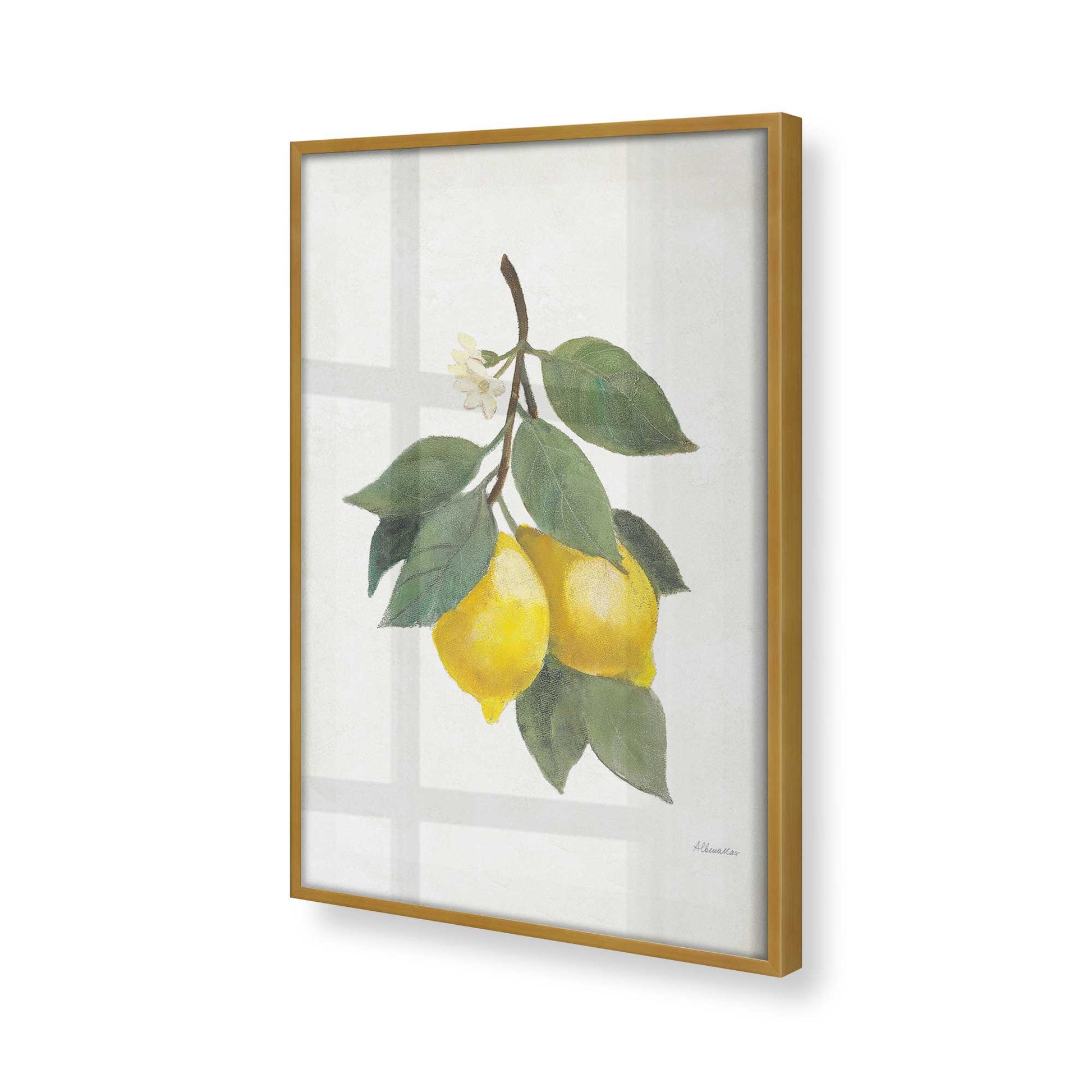 [Color:Polished Gold], Picture of art in a Polished Gold frame at an angle