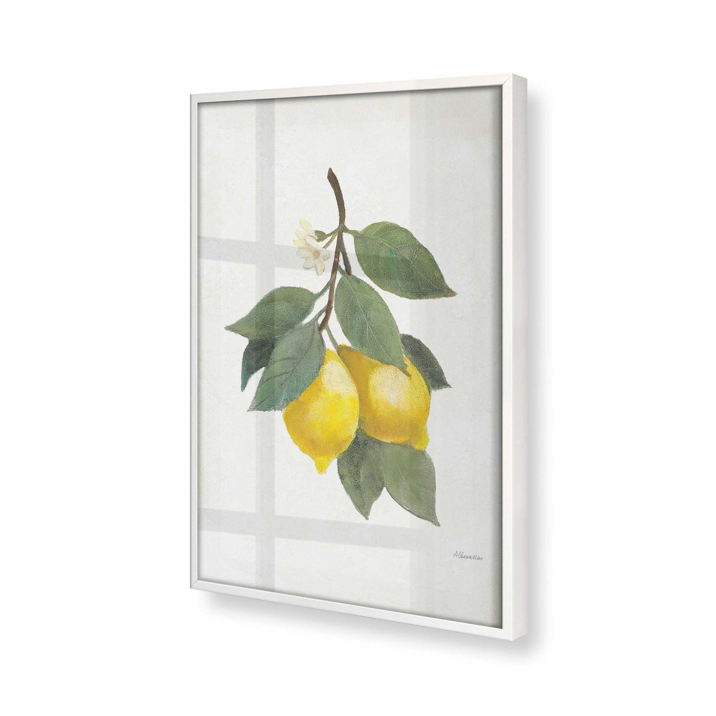 [Color:Opaque White], Picture of art in a Opaque White frame at an angle