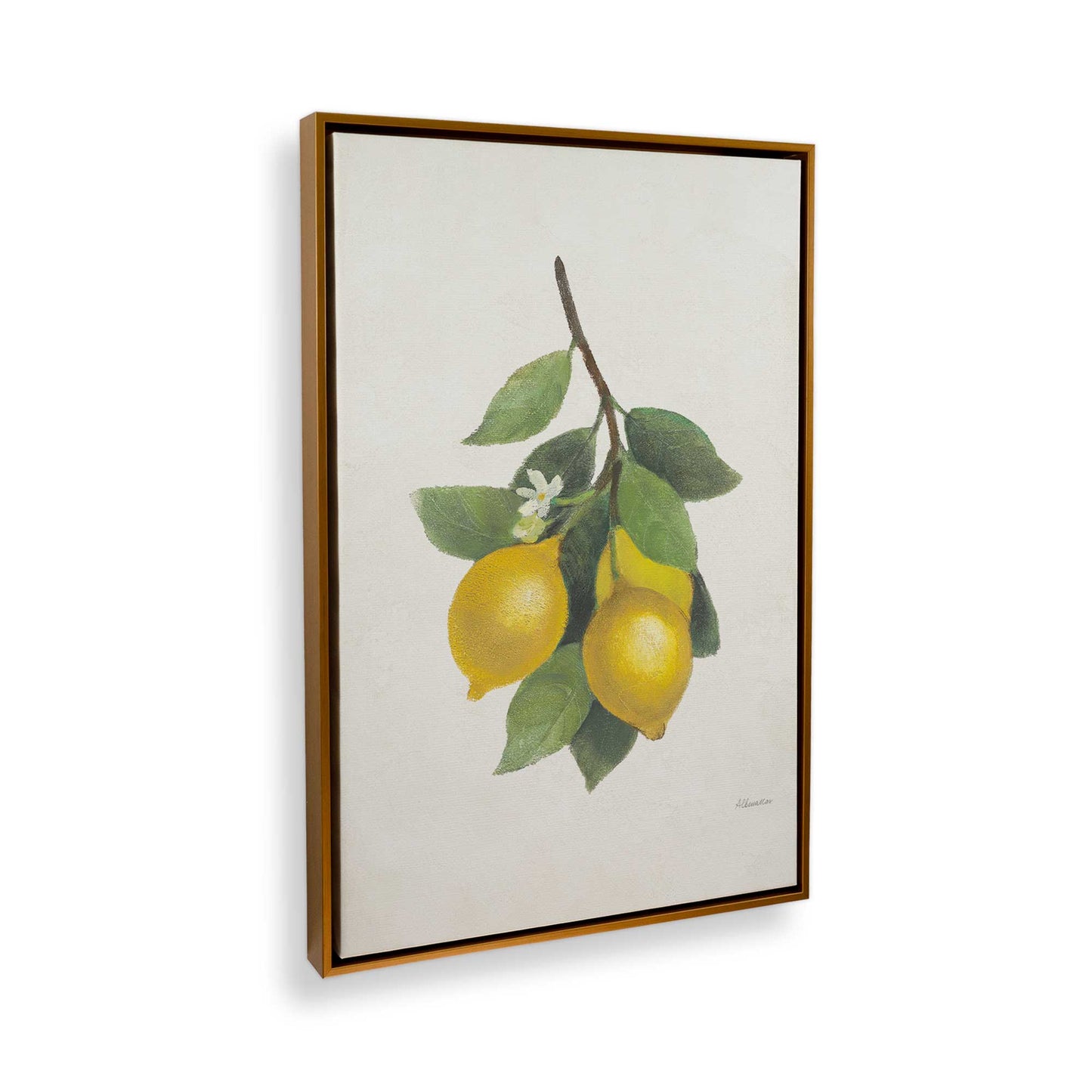 [Color:Polished Gold], Picture of art in a Polished Gold frame at an angle