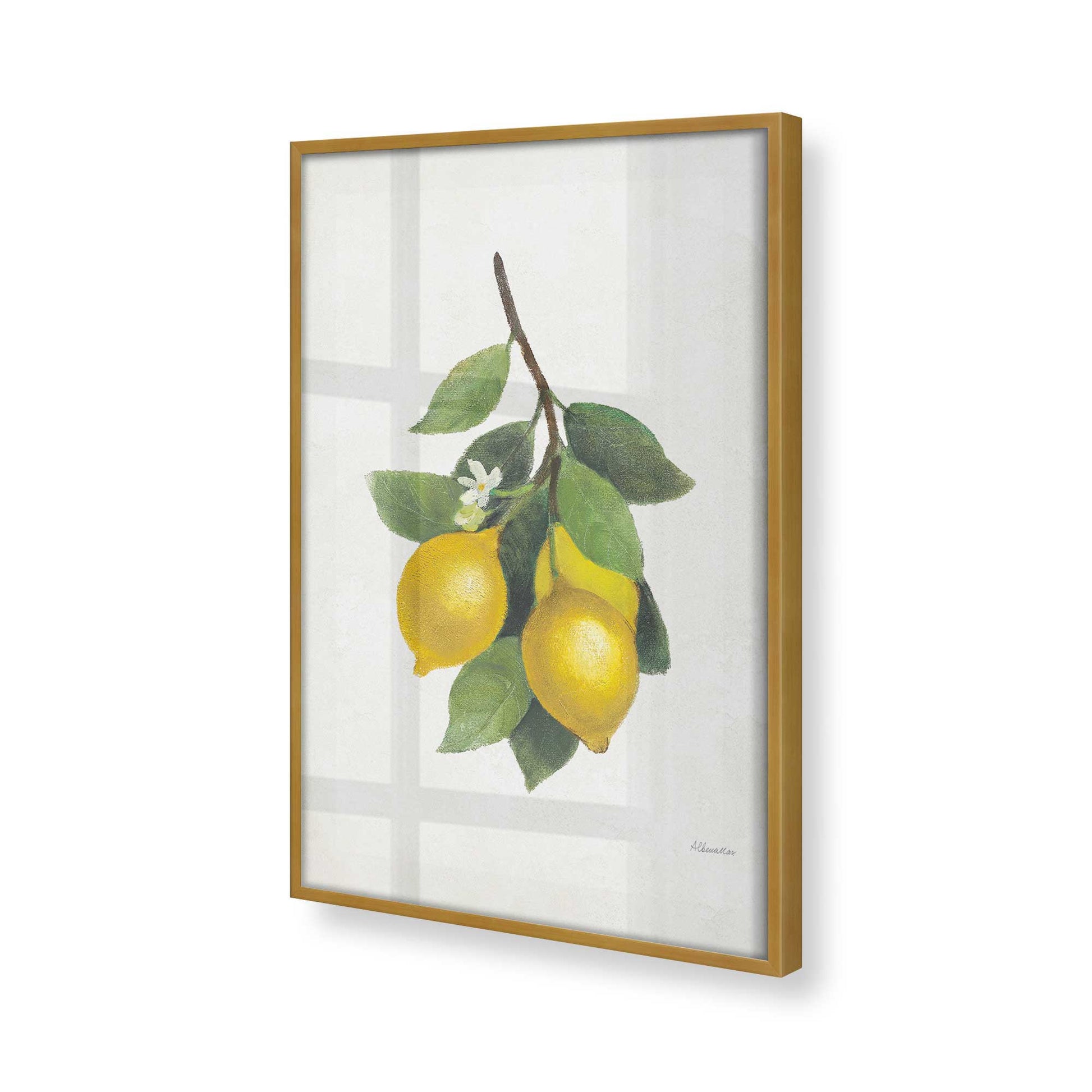 [Color:Polished Gold], Picture of art in a Polished Gold frame at an angle