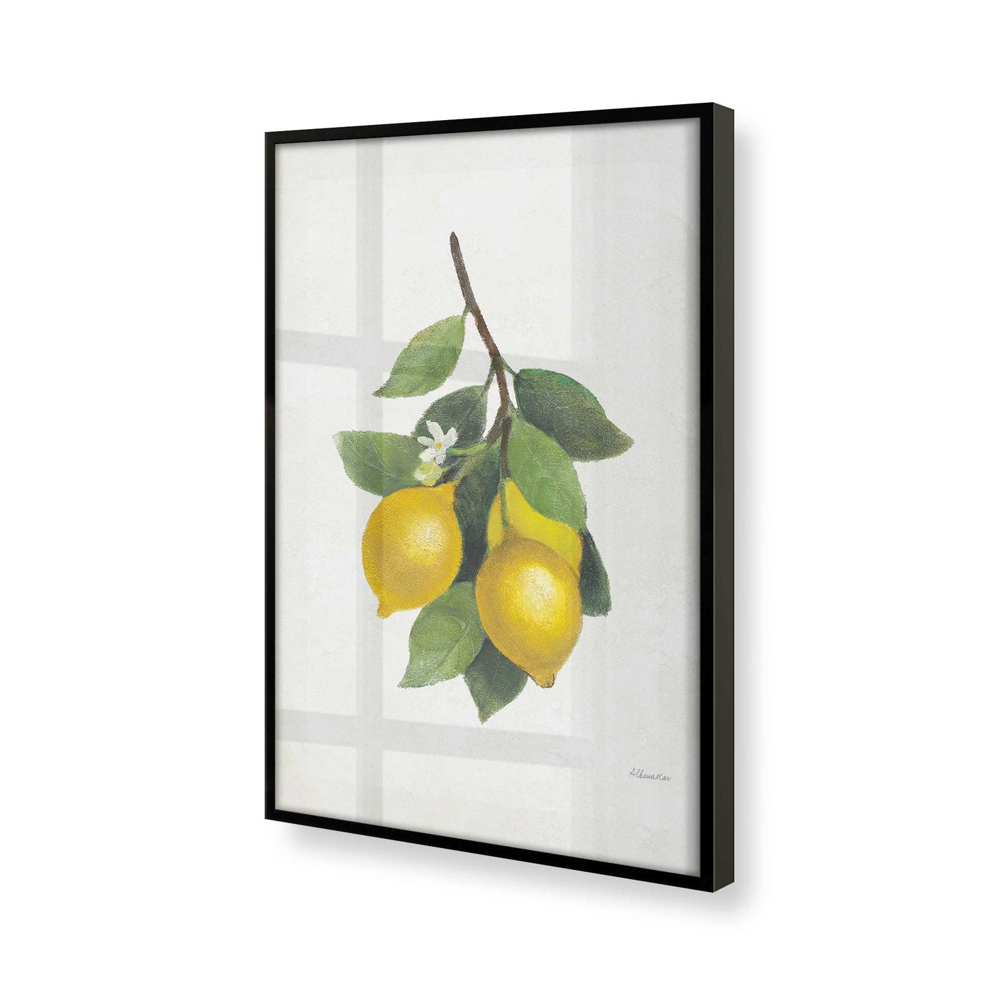 Picture of art in a Satin Black frame at an angle