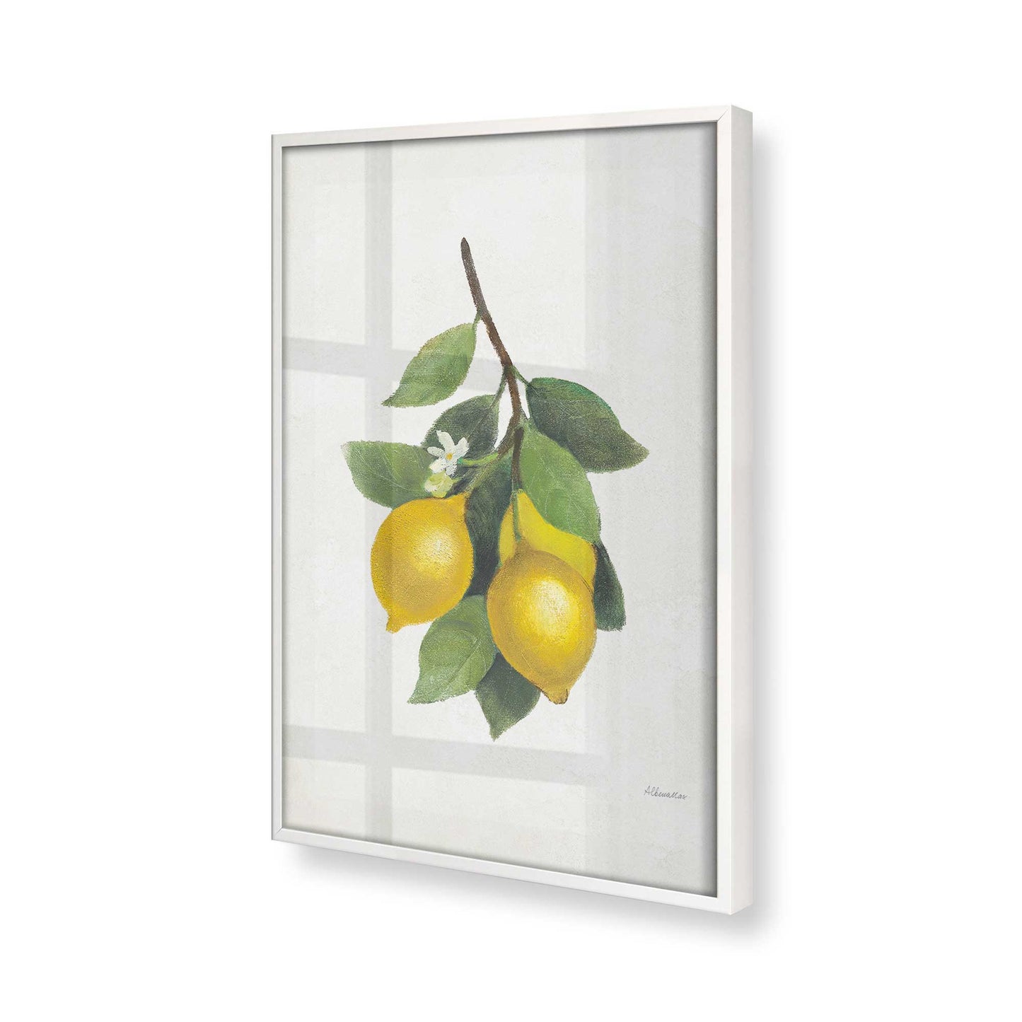 [Color:Opaque White], Picture of art in a Opaque White frame at an angle