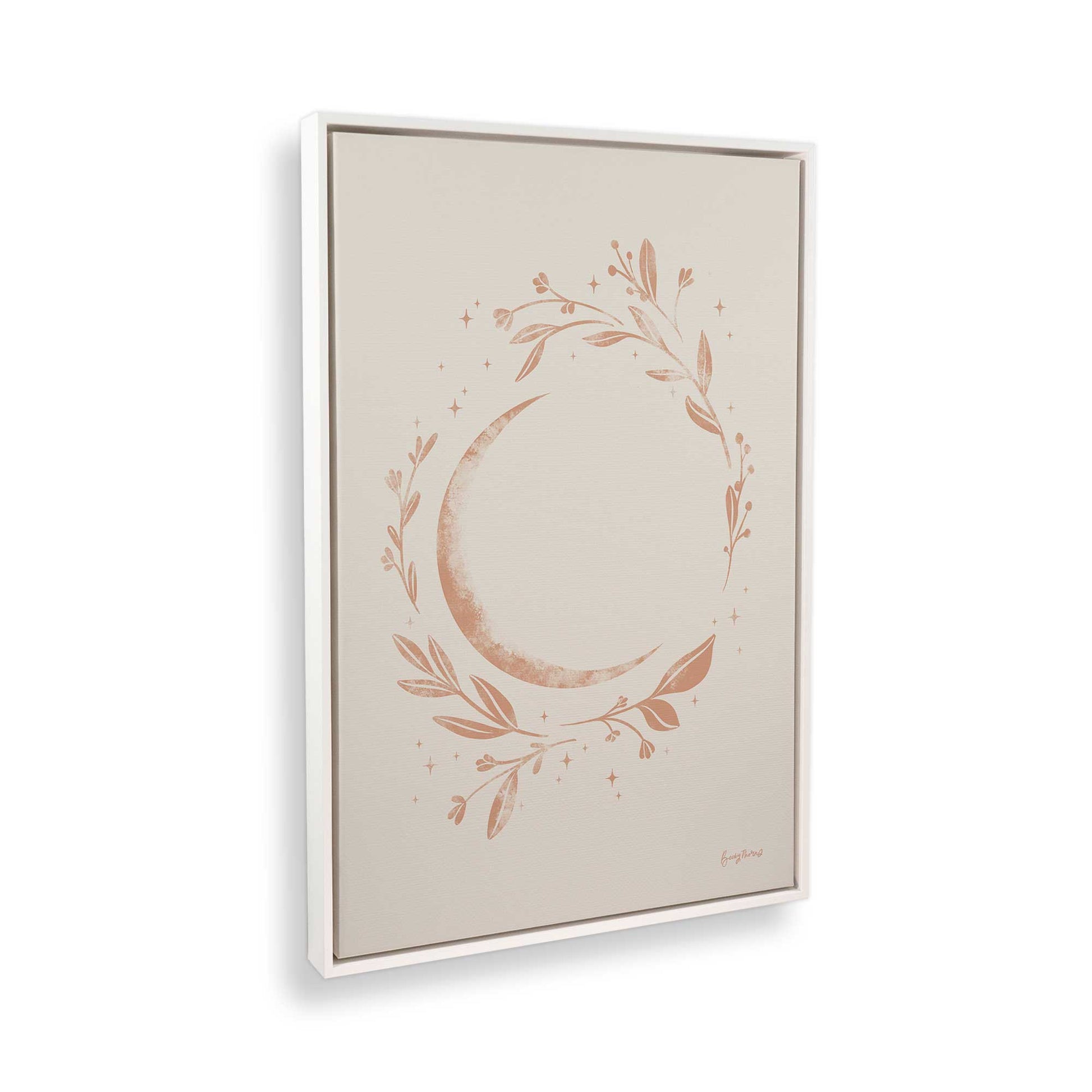 [Color:Opaque White] Picture of art in a White frame at an angle